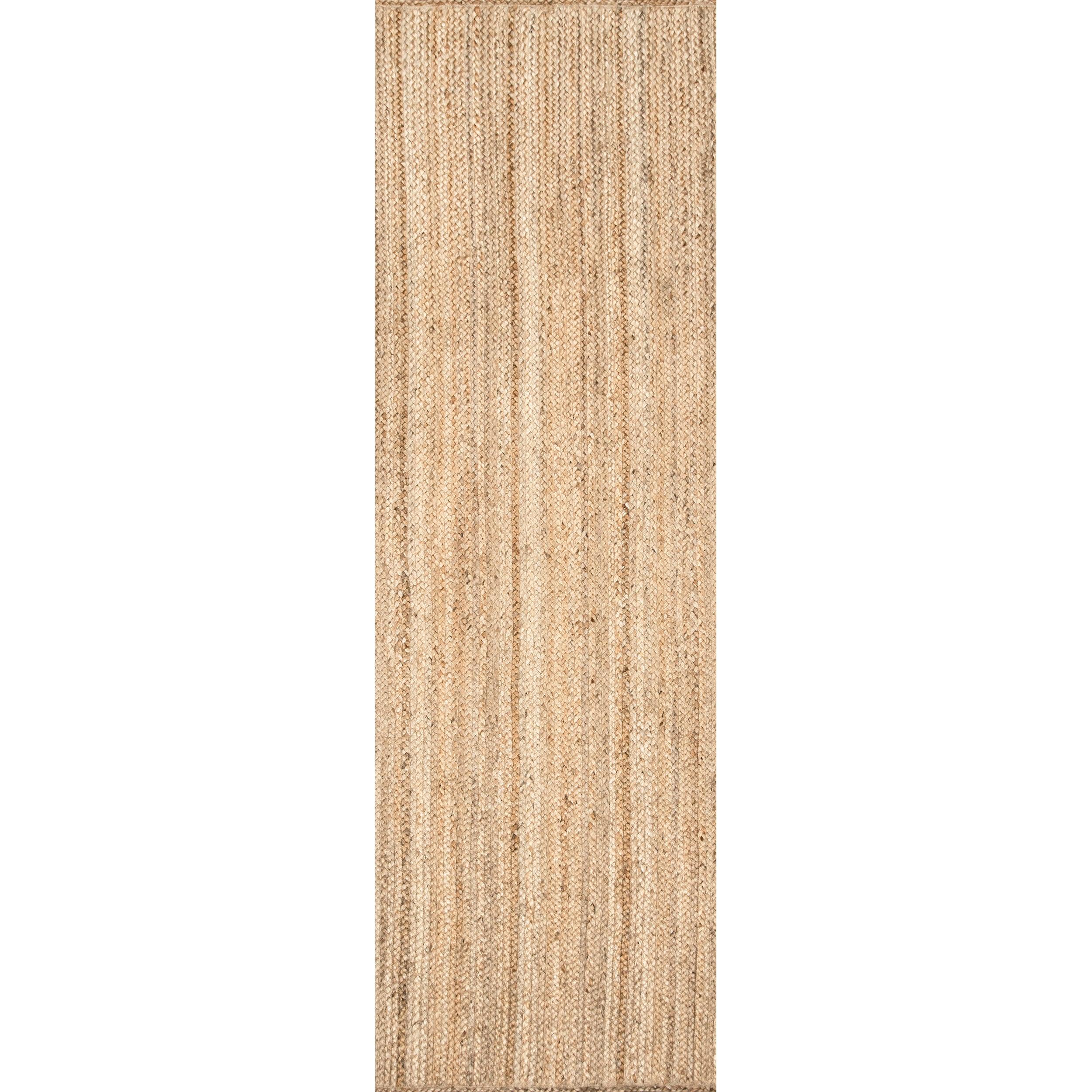 nuLOOM Rigo Hand Woven Farmhouse Jute Runner Rug, 2' 6" x 12', Natural