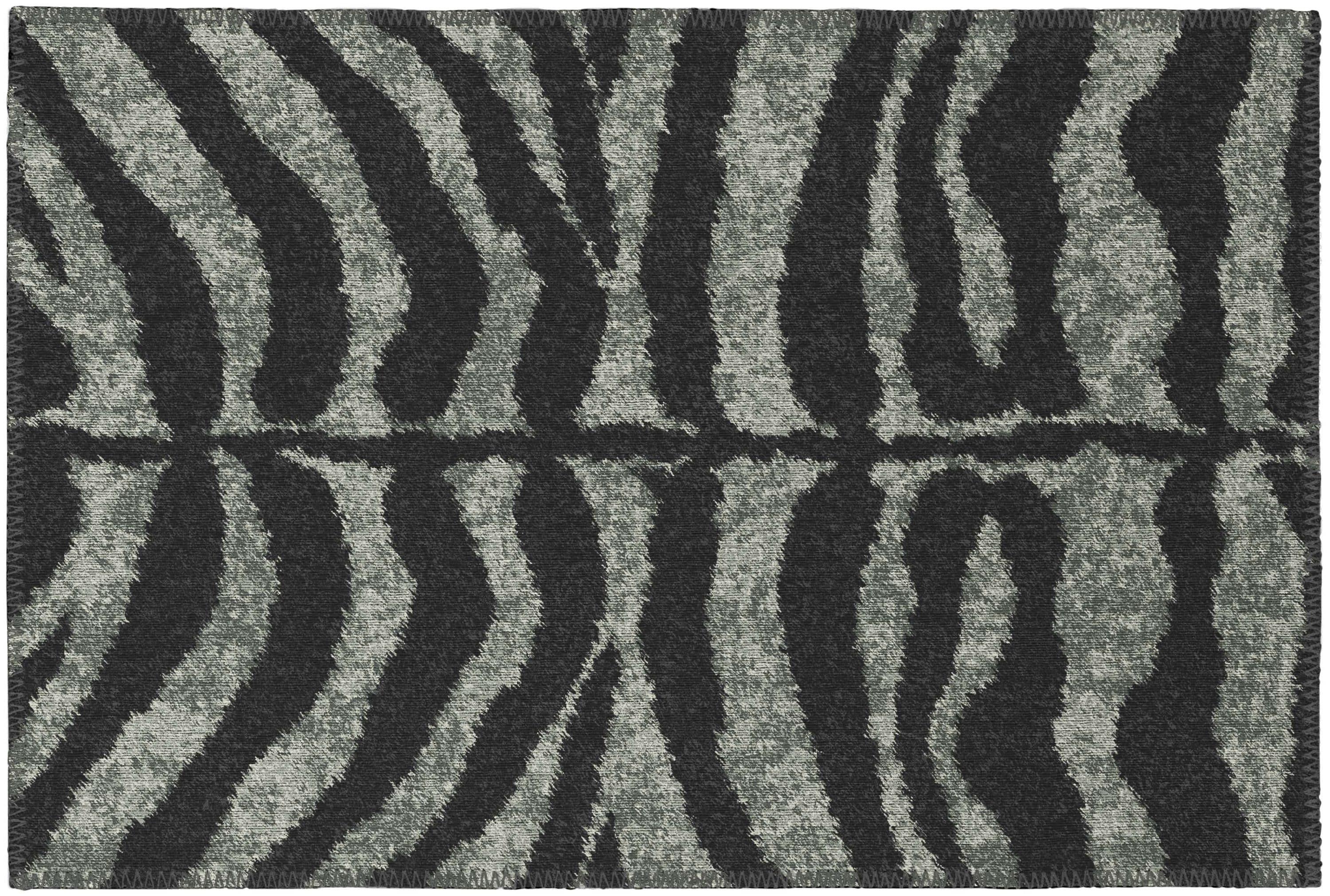 Addison Rugs Addison Indoor/ Outdoor Safari Zebra Animal Print Washable Area Rug 1'8" x 2'6" - Shadow