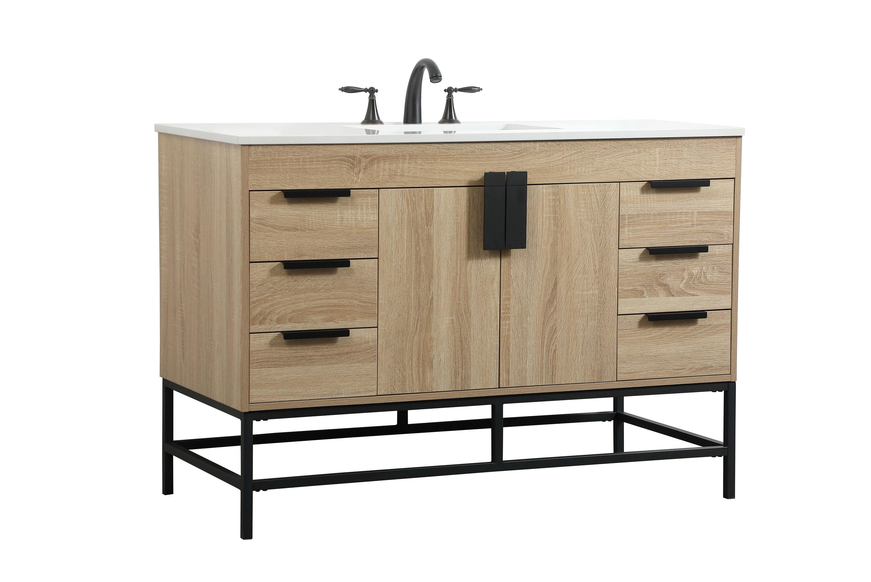 Corley 48'' Single Bathroom Vanity with Engineered Marble Top