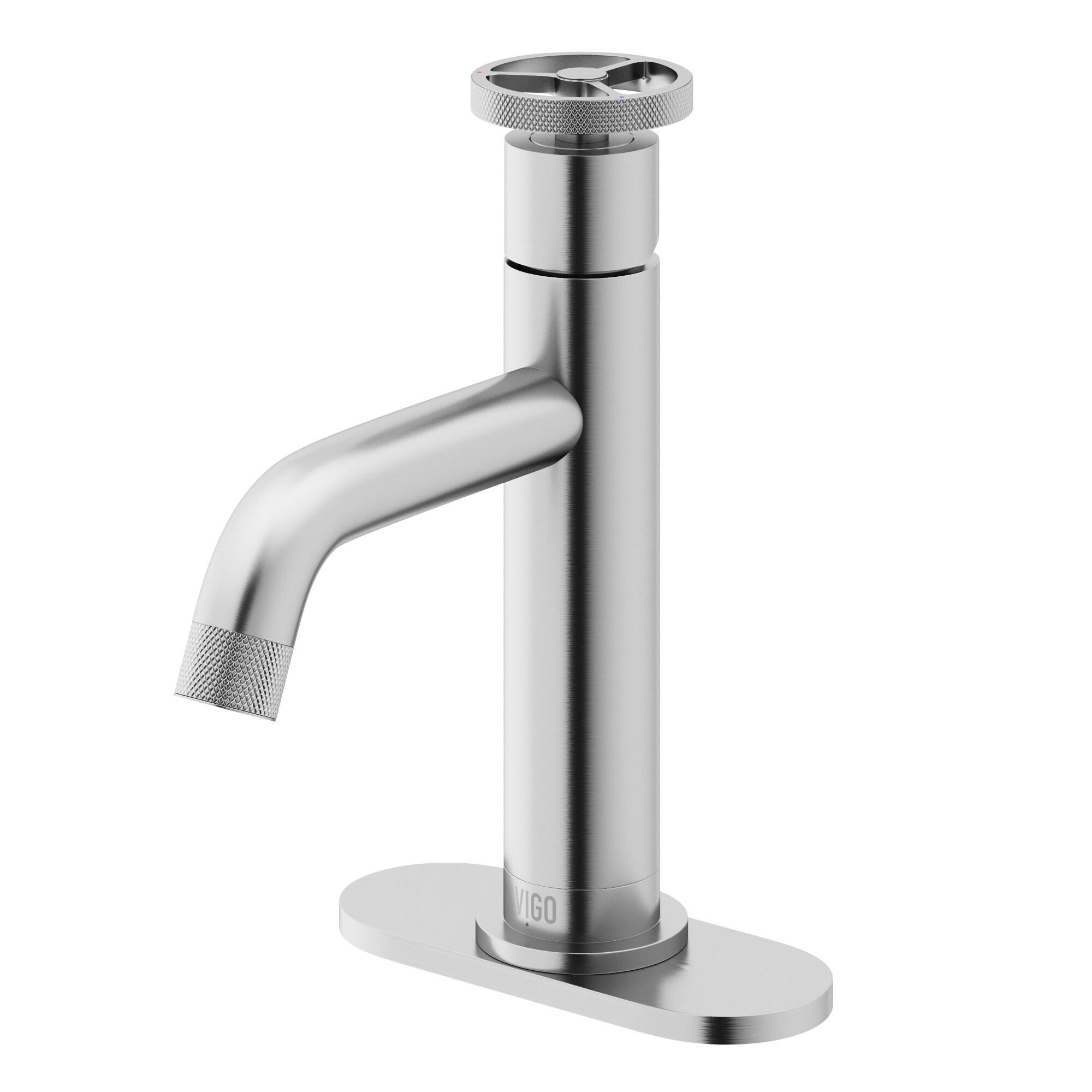 Cass Single Handle Single-Hole Bathroom Faucet Set with Deck Plate