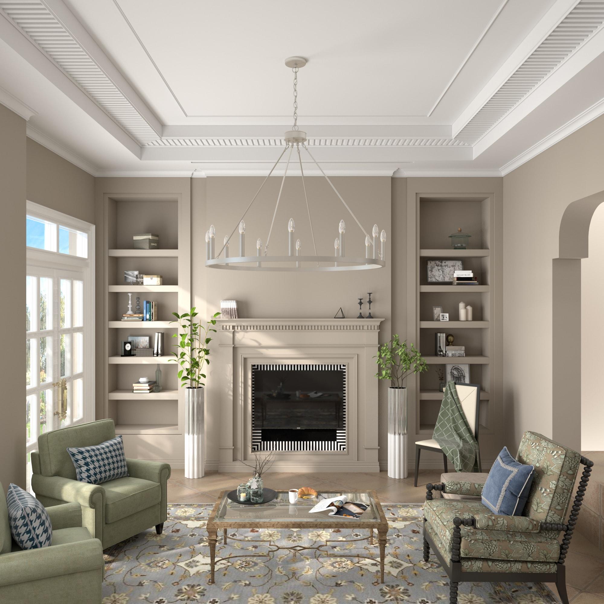 Acroma  12-light Farmhouse 40In Wagon Wheel Chandelier - 40'' D x 138'' H Nickel Dust Matte Nickel, Painted N/A