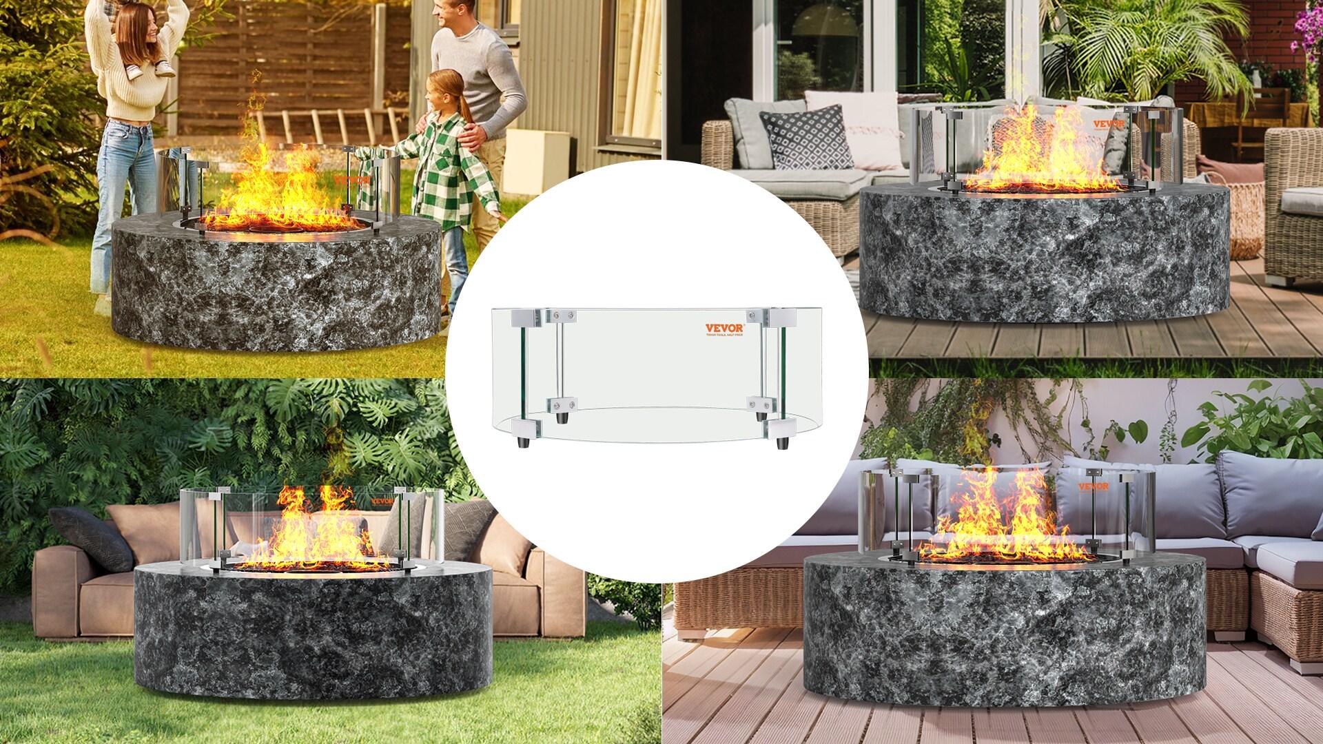 VEVOR Circle Stainless Steel Fire Pit Accessory (Set of 4)