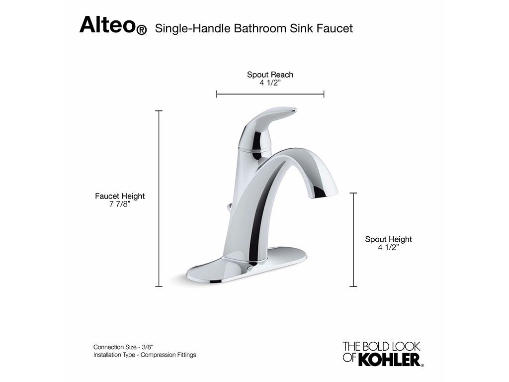Alteo Single Hole Bathroom Faucet with Drain Assembly