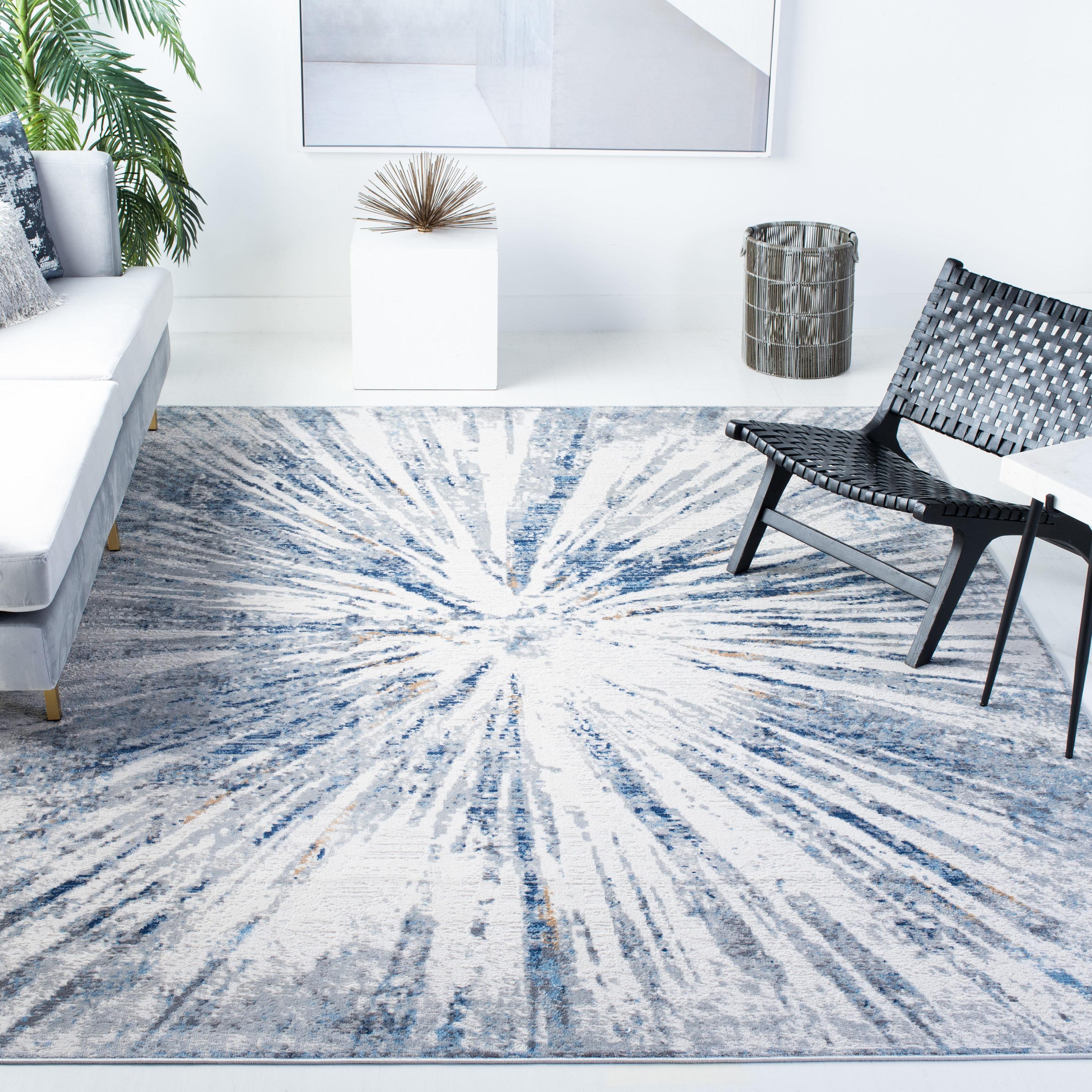 Amelia ALA449 Power Loomed Indoor Area Rug - Grey/Blue - 4'5"x6'5" - Safavieh