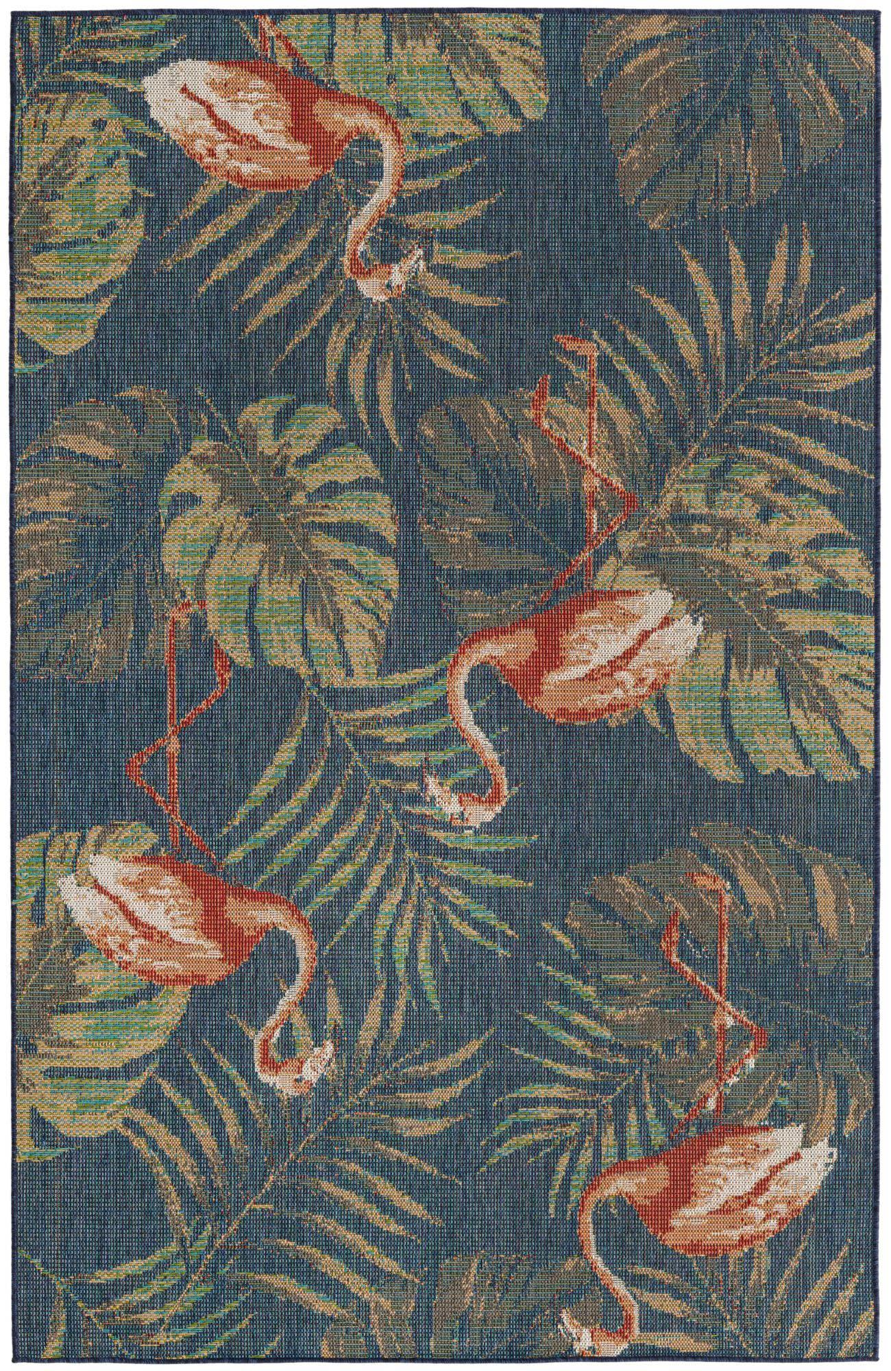 Unique Loom Baja Outdoor Collection Area Rug - Tijuana (6'  x 9' Rectangle Navy Blue/Gray)