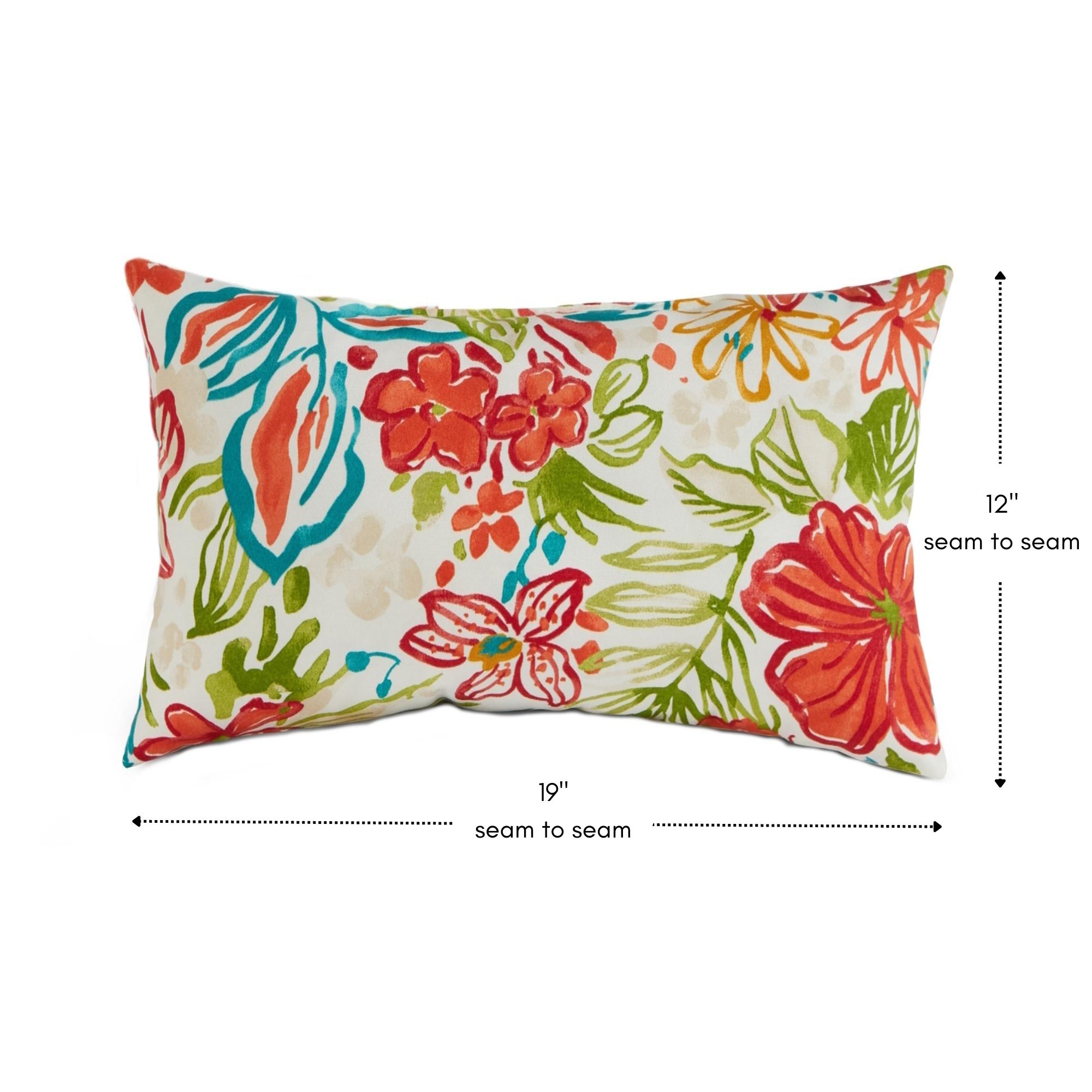 Breeze Floral 19 x 12 in. Outdoor Rectangle Throw Pillow (Set of 2) by Greendale Home Fashions