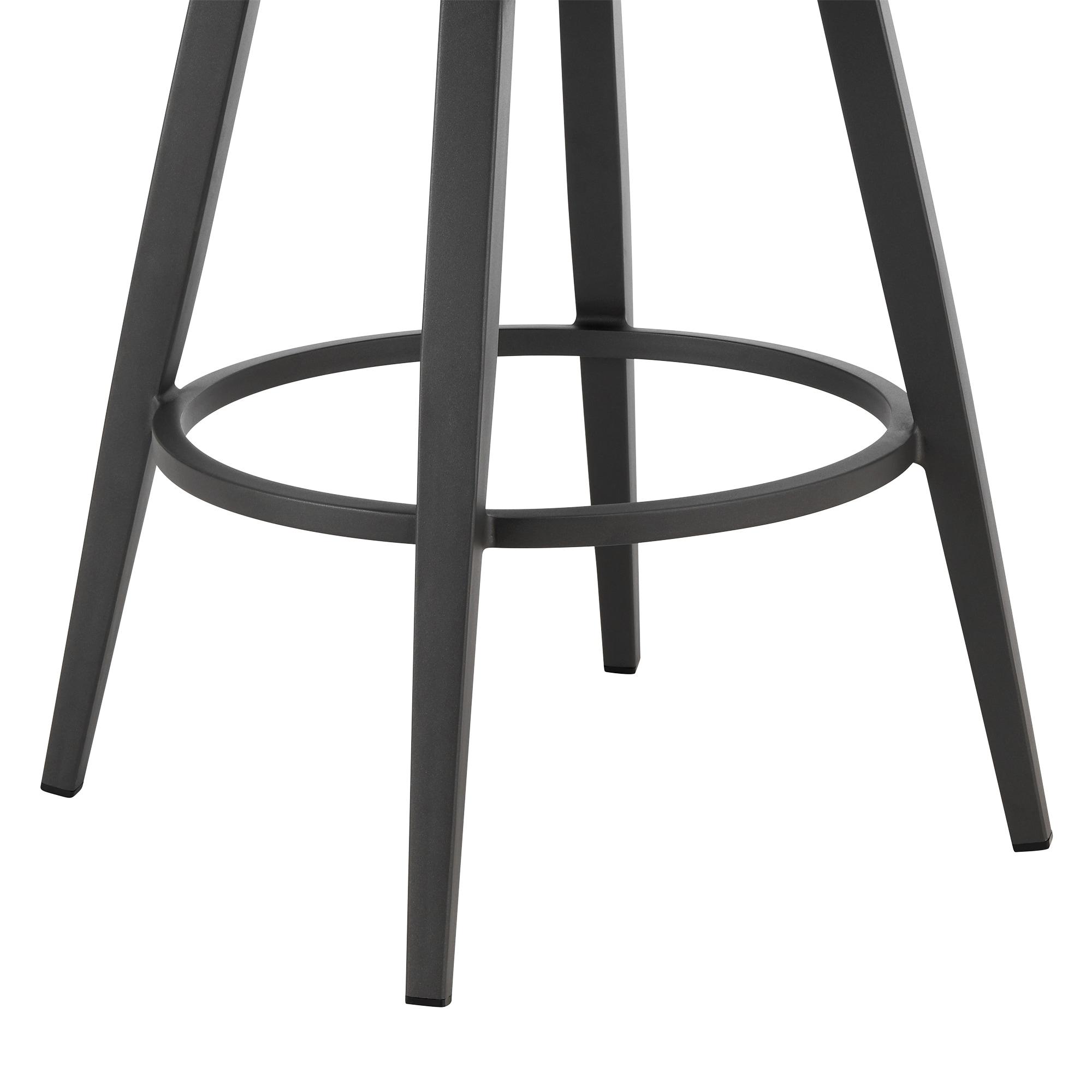 Zella Outdoor Swivel Bar or Counter Stool in Aluminum with Rope and Cushions