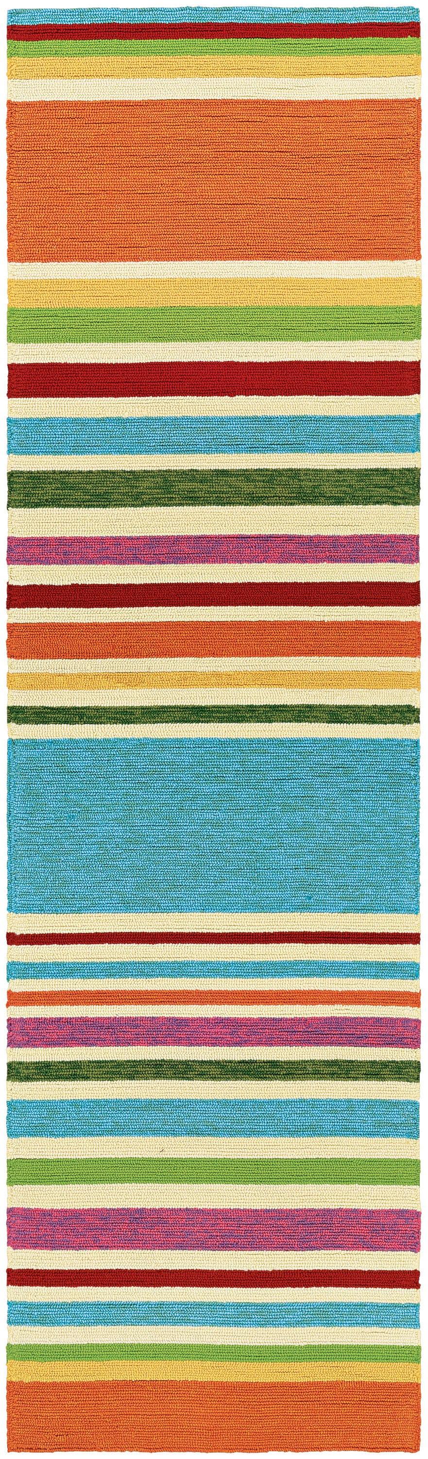 Couristan Covington Sherbet Stripe Indoor/Outdoor Area Rug, 2'6" x 8'6" Runner, Multi-color