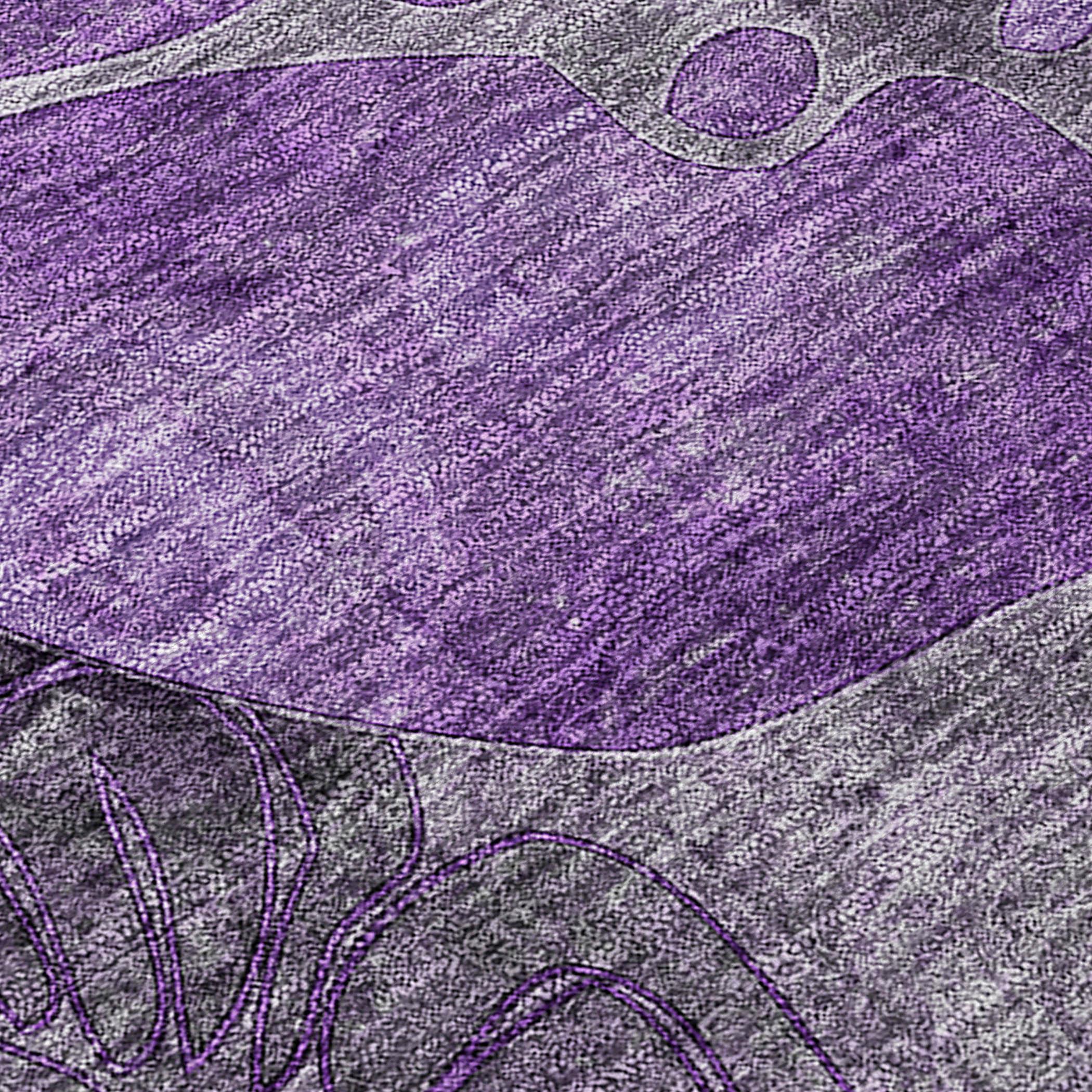 Addison Rugs Chantille Indoor/Outdoor Transitional Floral Purple Washable Rectangle Rug, 9' x 12'