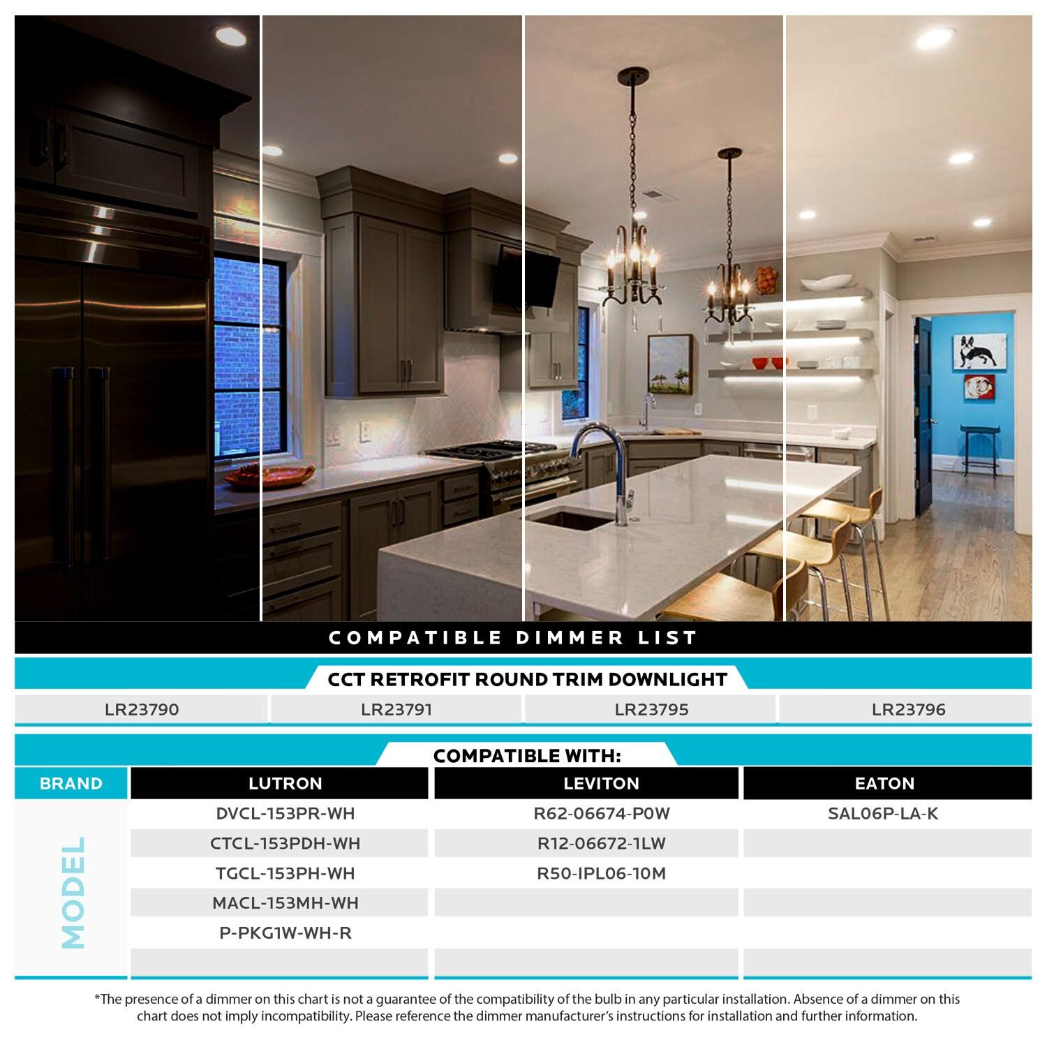 4'' Selectable Color Temperature Dimmable LED Retrofit Recessed Lighting Kit