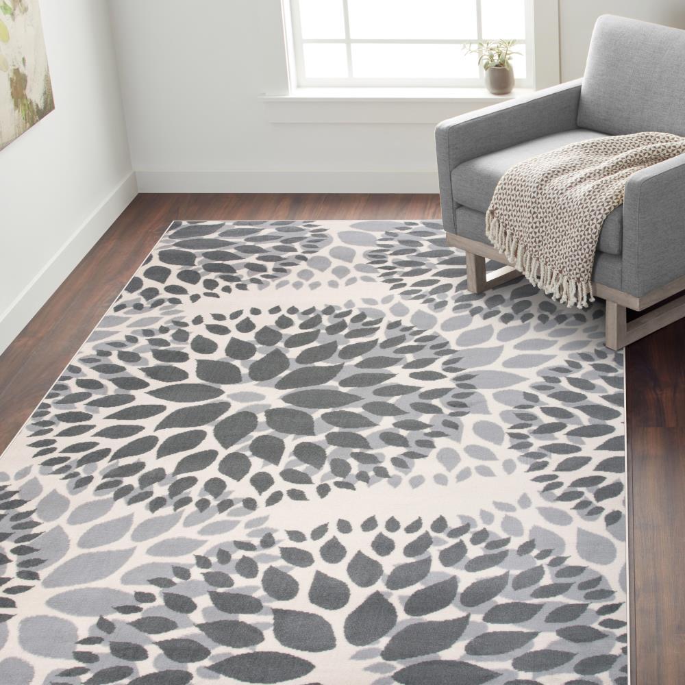 World Rug Gallery Modern Floral Circles Gray 3'1" x 5' Area Rug
