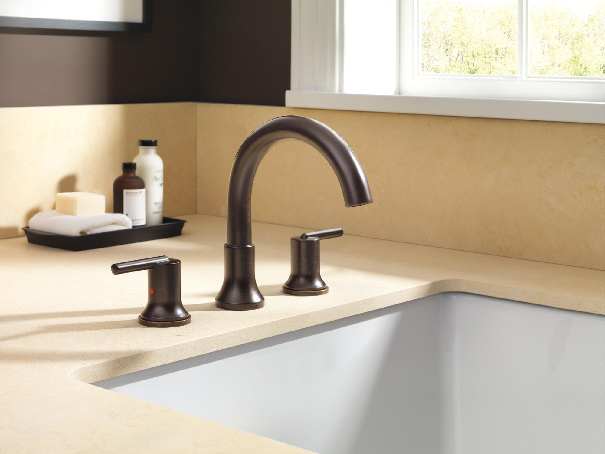 Trinsic Double Handle Deck Mounted Roman Tub Faucet