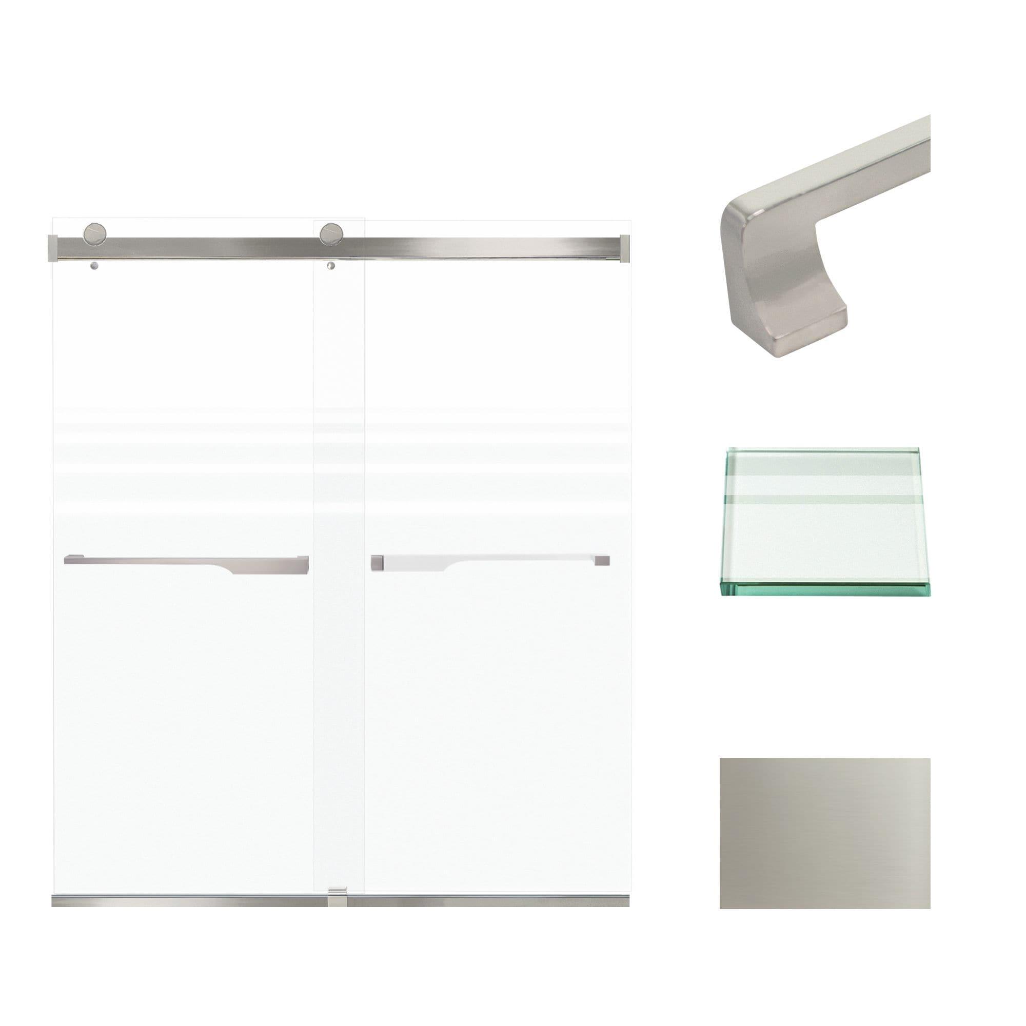 56" W x 70" H Bypass Frameless Shower Door with TruMotion Technology