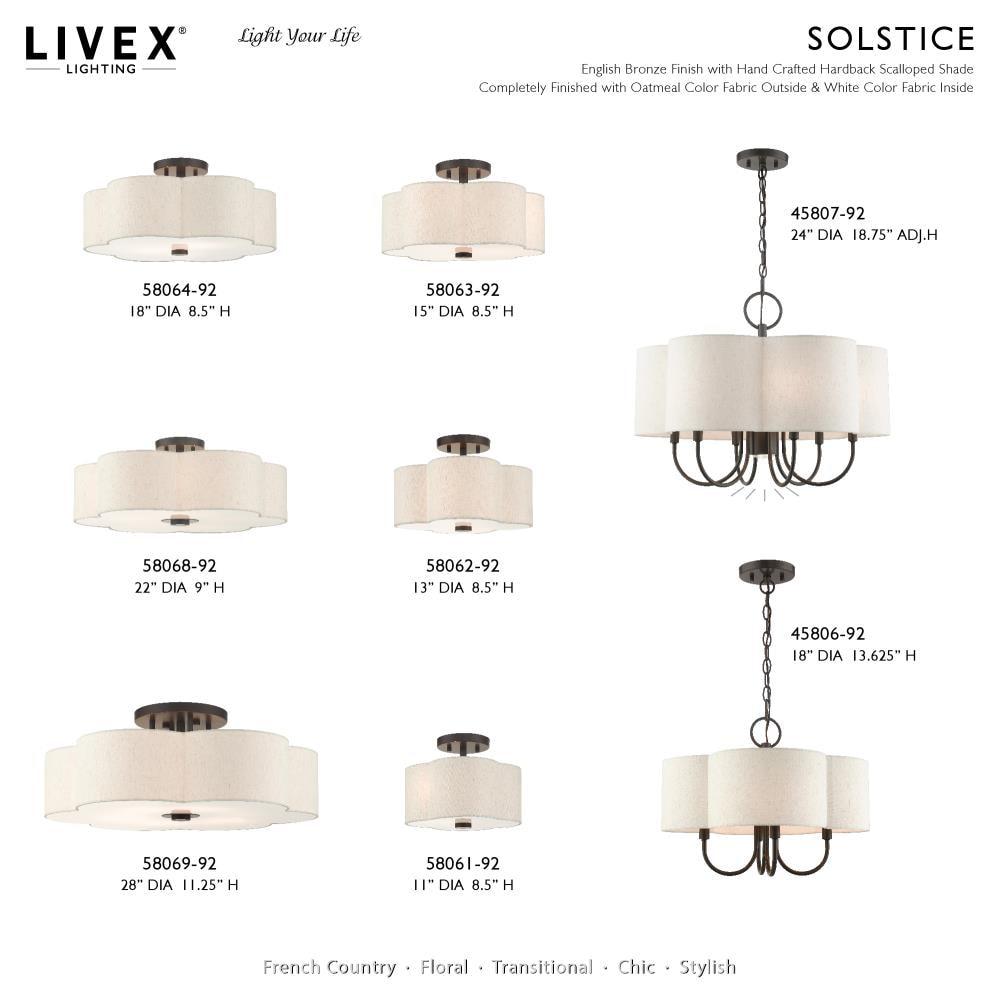 Livex Lighting Solstice 2 - Light Semi-Flush Mount in  English Bronze