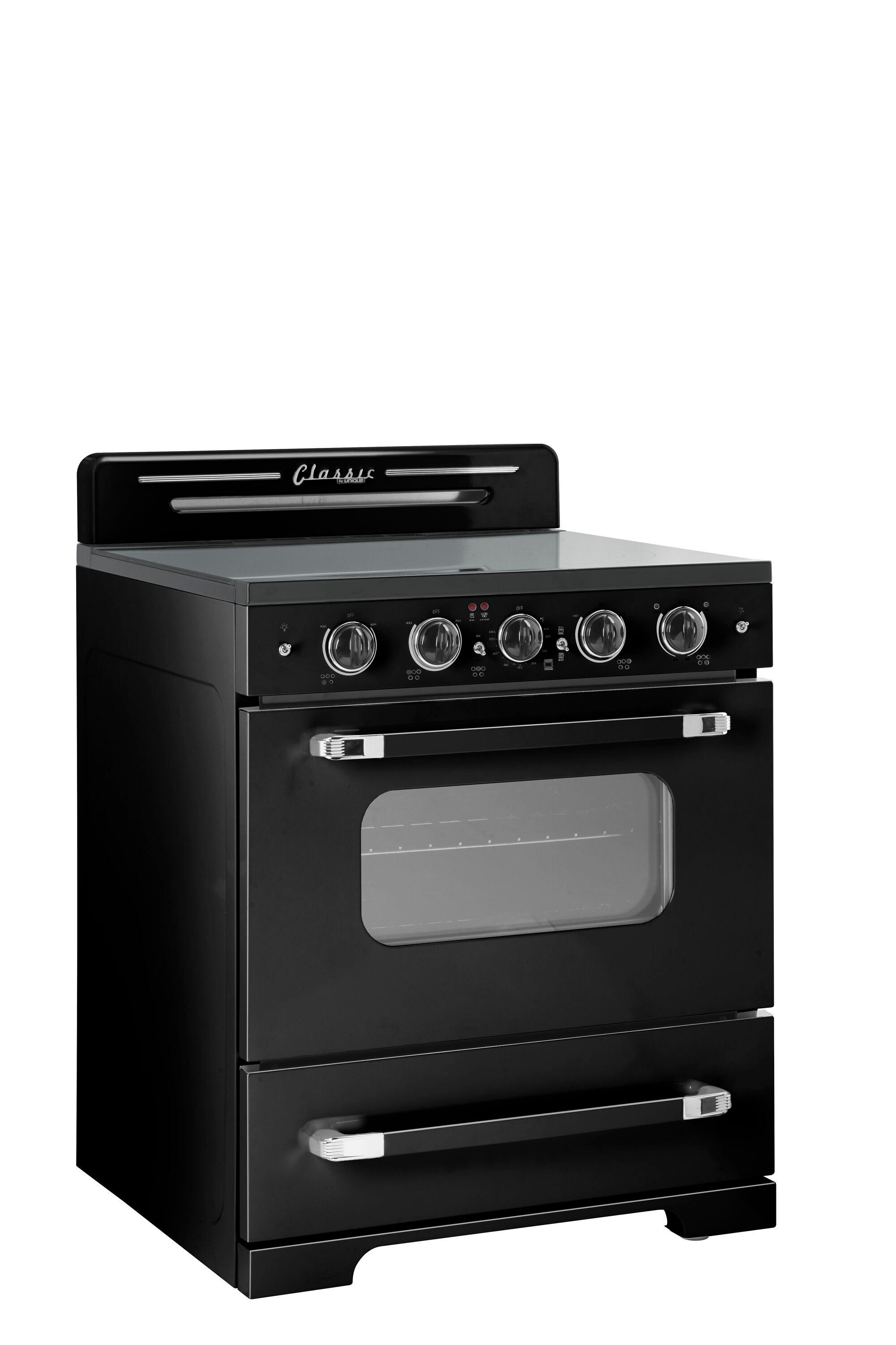 Unique Classic Retro 30" 3.9 cu/ft Freestanding 5-Element Electric Range with Convection Oven
