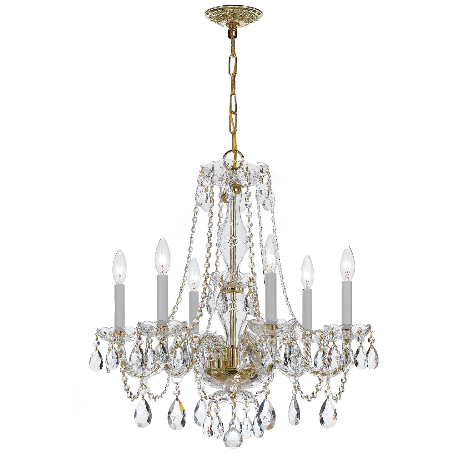 Crystorama Lighting Traditional Crystal 6 - Light Chandelier in  Polished Brass