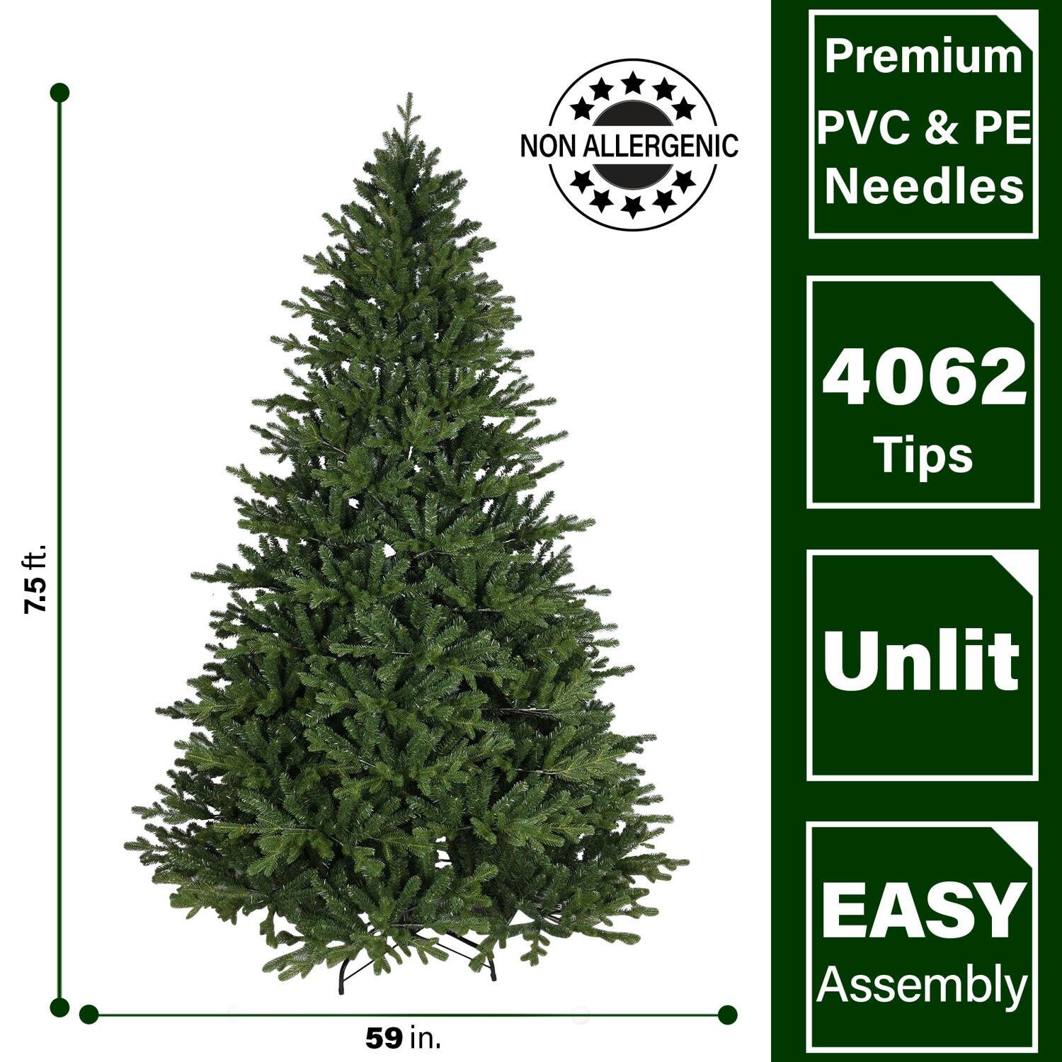 Fraser Hill Farm Fraser Hill Farm Unlit Traditional Oregon Pine Artificial Christmas Tree