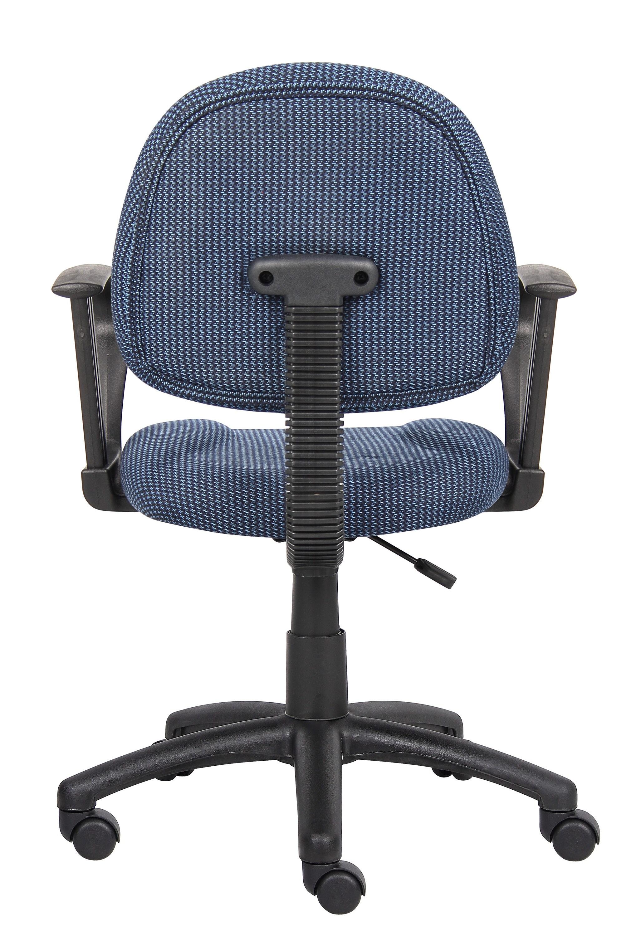 Boss Office Products B317-BE Deluxe Posture Chair with Loop Arms, Blue