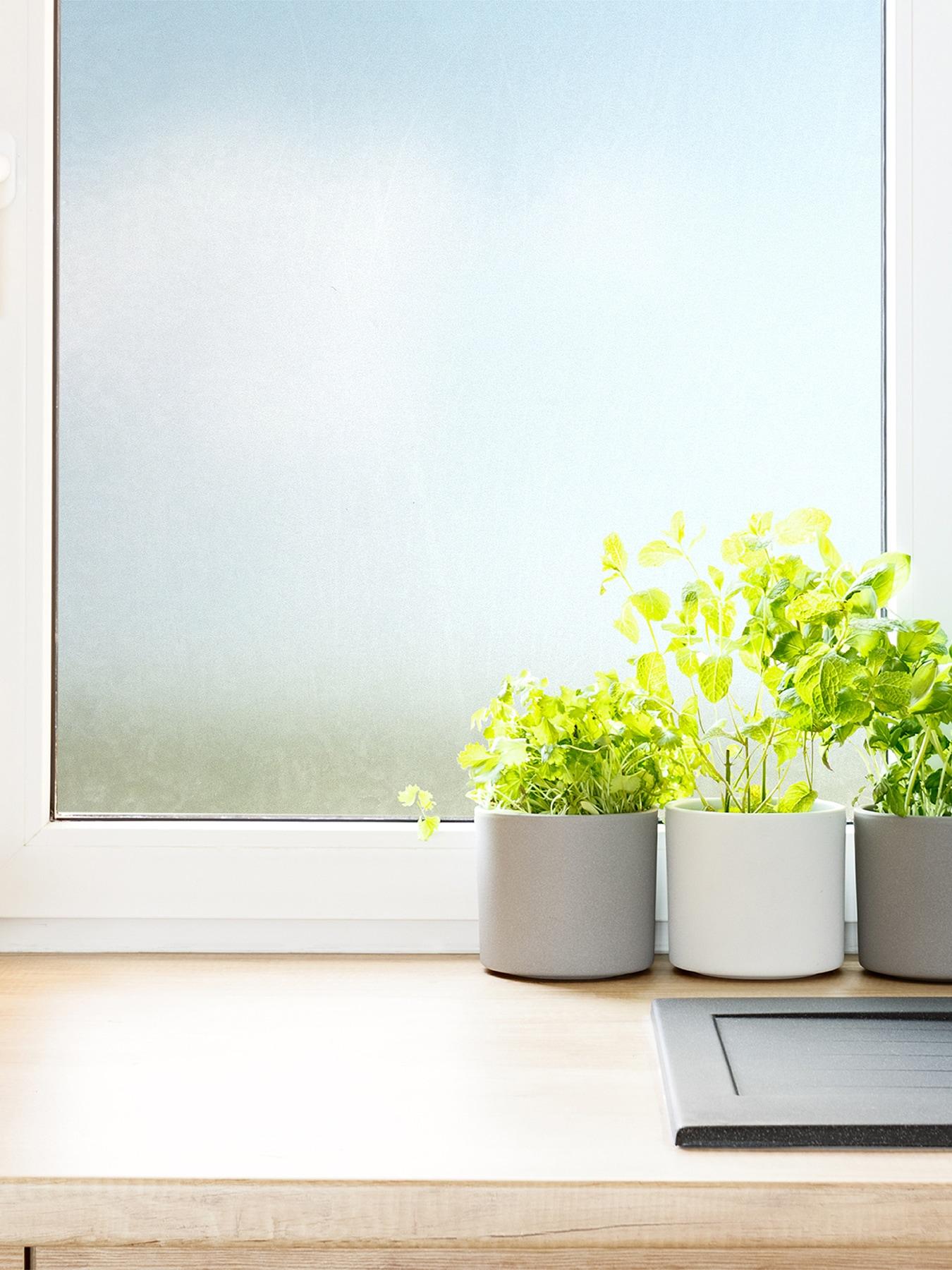 Fablon Set of 2 Ice Flowers Window Film: Clear Vinyl Privacy & UV Protection, Frosted Insulation, 78.74" x 17.71"