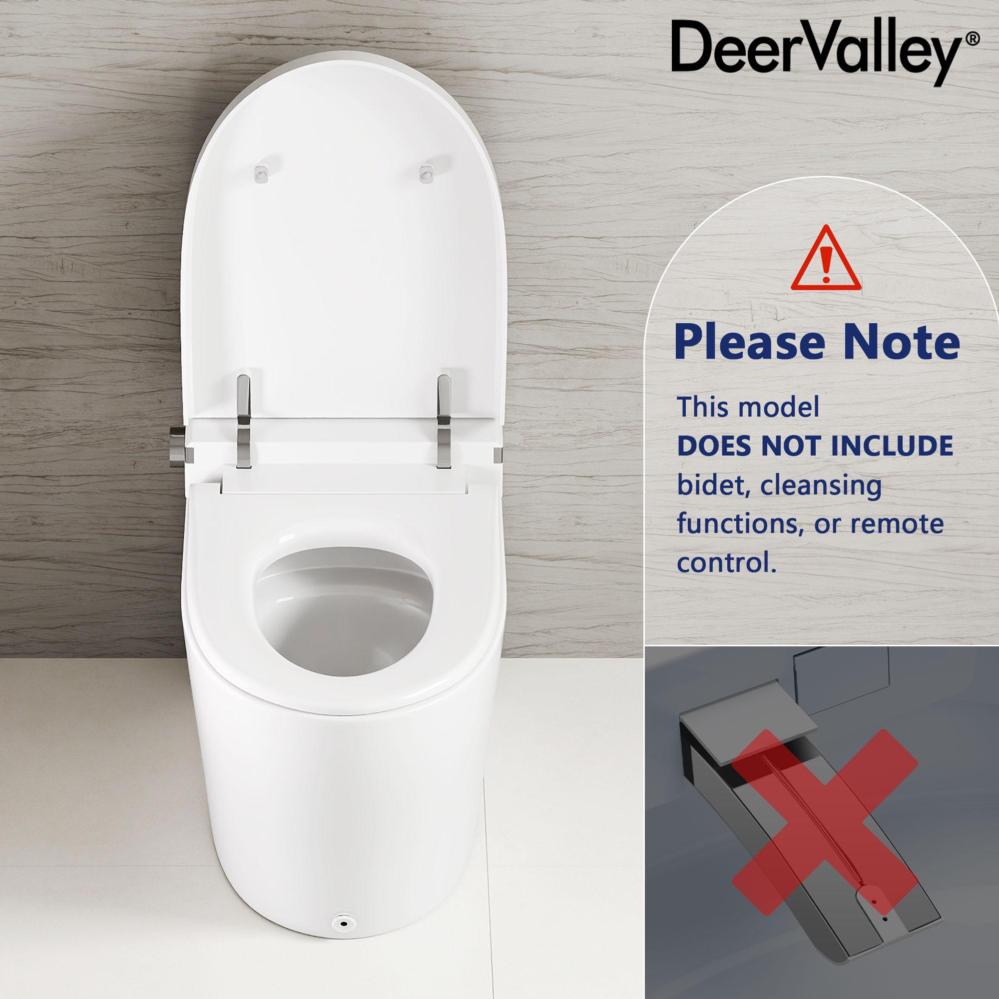 DeerValley Smart Toilet Elongated 1 Piece 1.28GPF  Fully Glazed Toilet with Heated Seat & Foot Kick Flush & Night Light DV-1S0029-V1