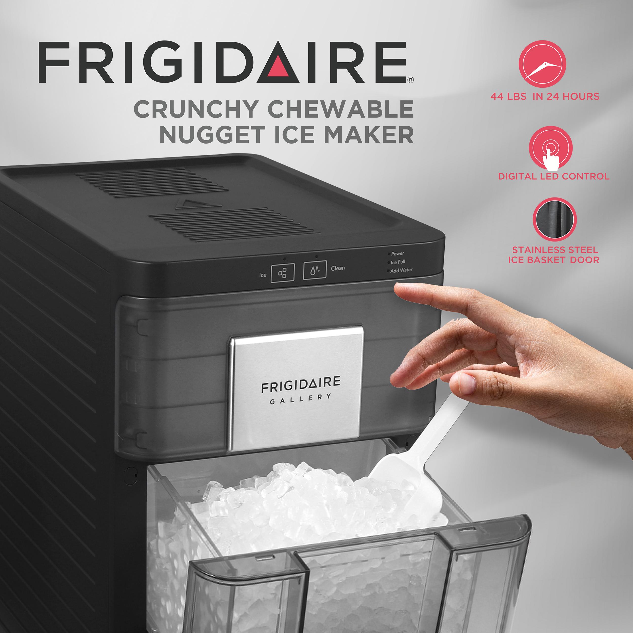 Frigidaire Nugget Ice Maker - Black: Countertop Ice Machine, 44 lbs Daily Production, 3 lbs Storage, Includes Scoop