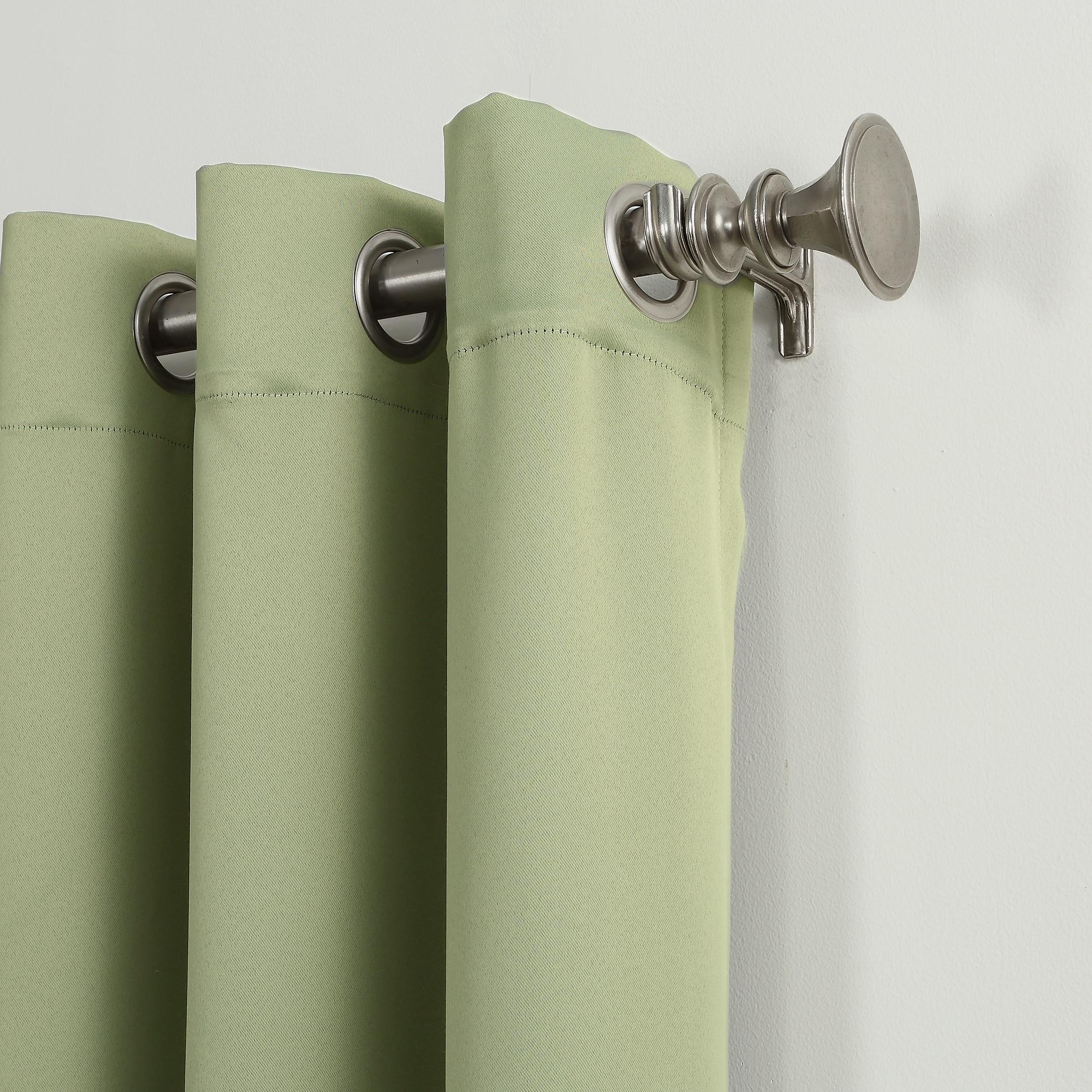 40"x84" Sun Zero Blackout Kenneth Energy Saving Grommet Curtain Panel Green: Modern Noise Reduction Twill