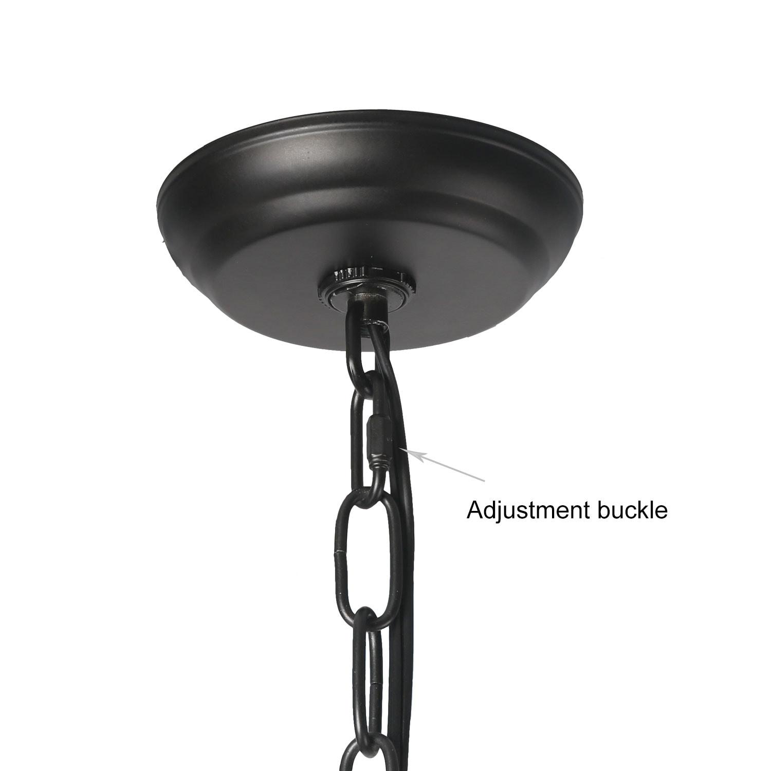 LNC 6-Light Modern/Contemporary Matte Black Large Candle Chandelier