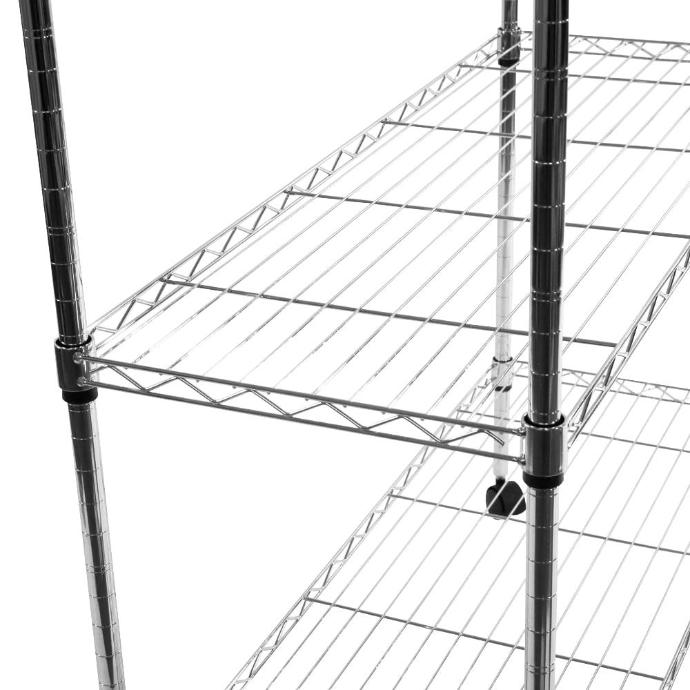 Ktaxon Commercial 5 Tier Storage Rack, Adjustable Rolling Metal Garage Shelving Chrome, 35''L x 14''W x 65''H, Capacity for 1000lbs