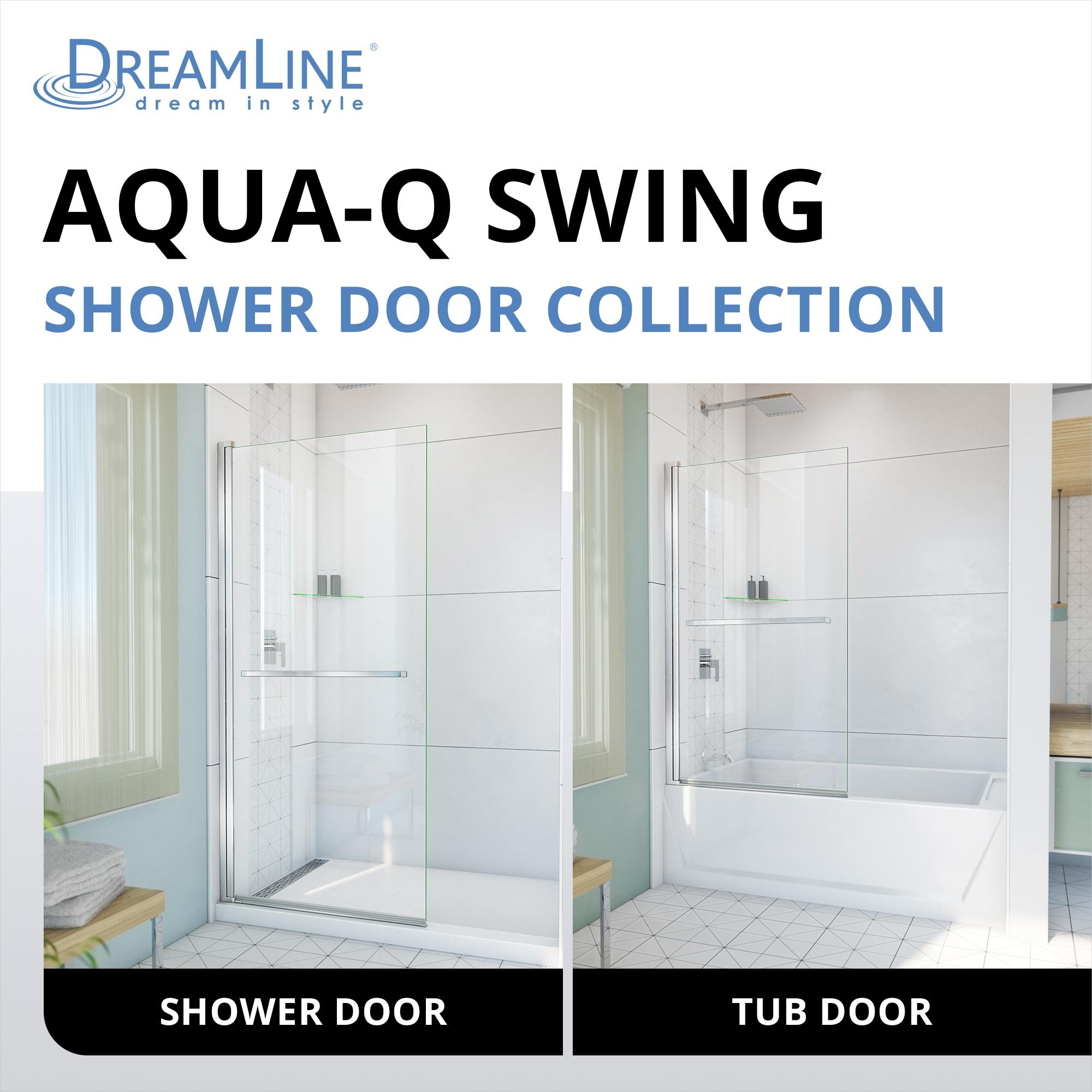 Aqua-Q Swing 58" H Frameless Tub Door