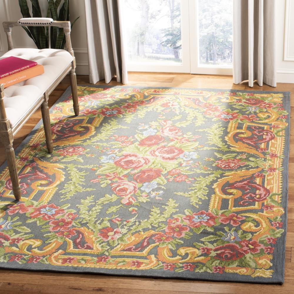 Classic Vintage CLV112 Power Loomed Area Rug - Grey/Rose - 8'x10' - Safavieh.