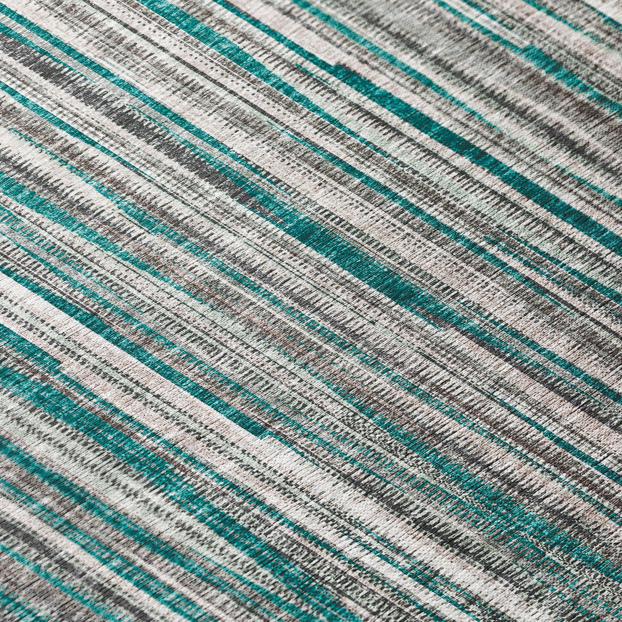 Addison Rugs Waverly Peacock Contemporary Striped 8' x 8' Round Rug Peacock AWA31