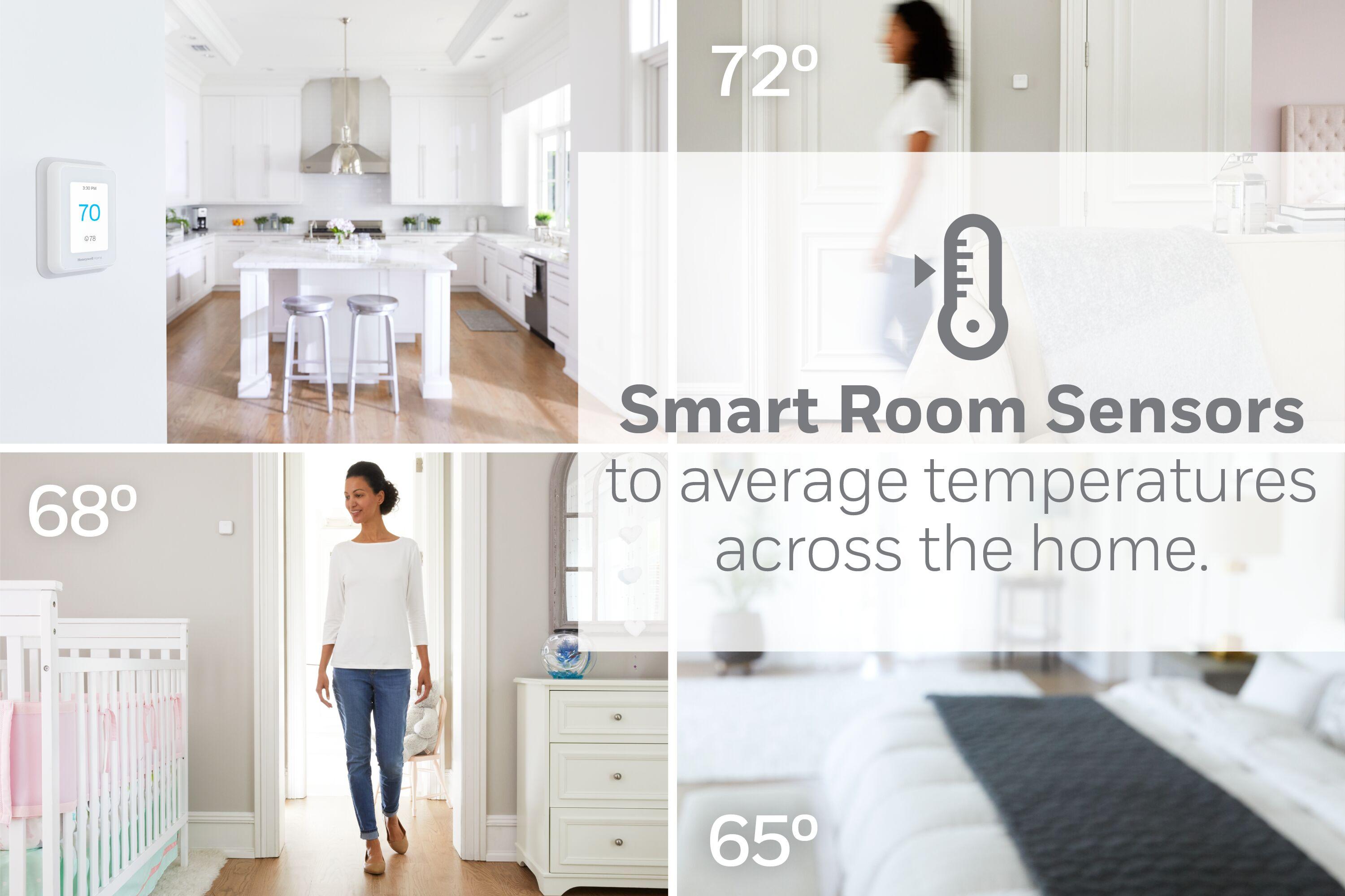Honeywell Home Smart Room Sensor: Wireless Thermostat Control, Smartphone App, T9 Compatible, White, 2-Year Warranty