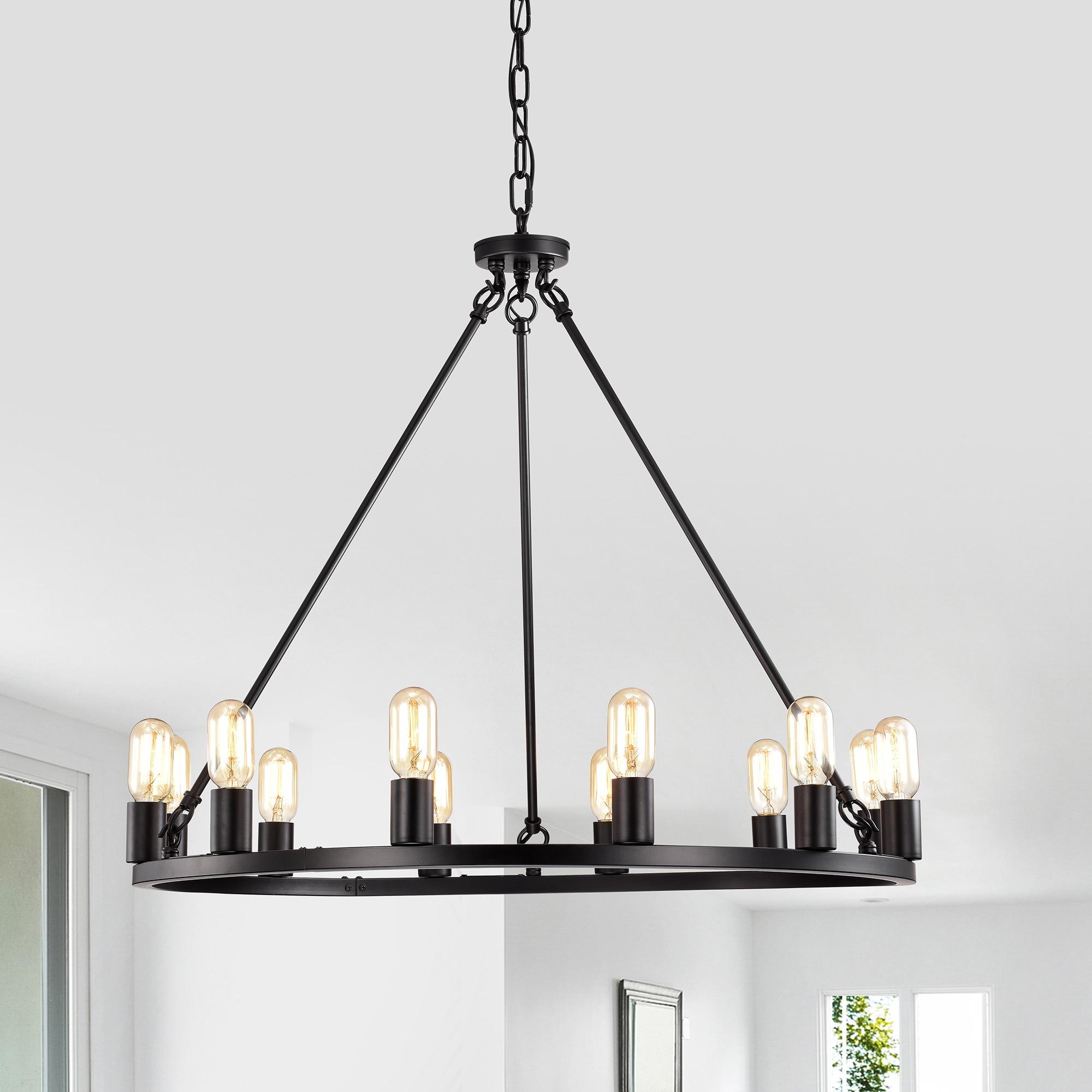 Reiss 12-Light 47-Inch Round Wagon Wheel Chandelier