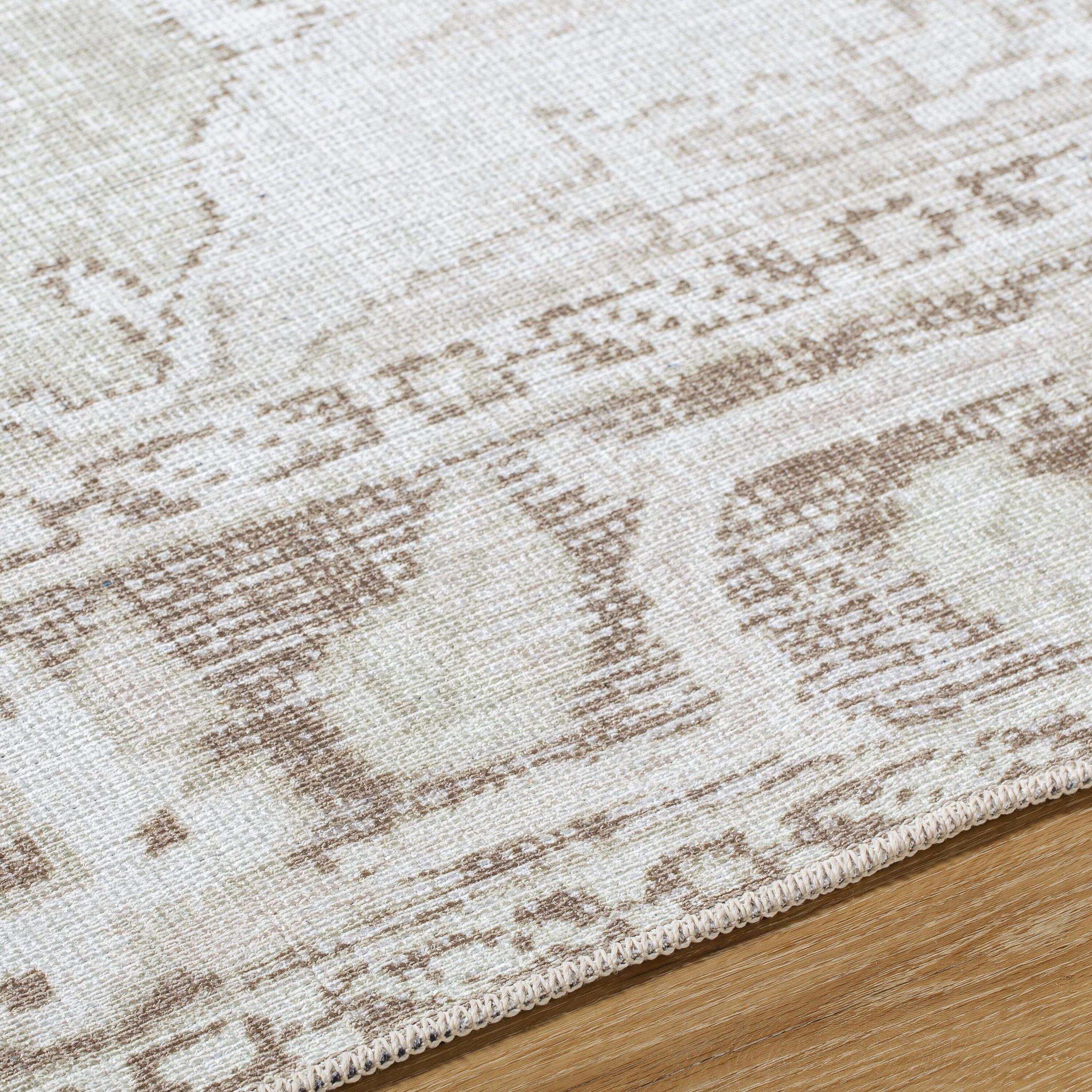 Our PNW Home x Livabliss Our PNW Home x Livabliss Machine Washable Oriental Boho Cream Light Brown Area Rug