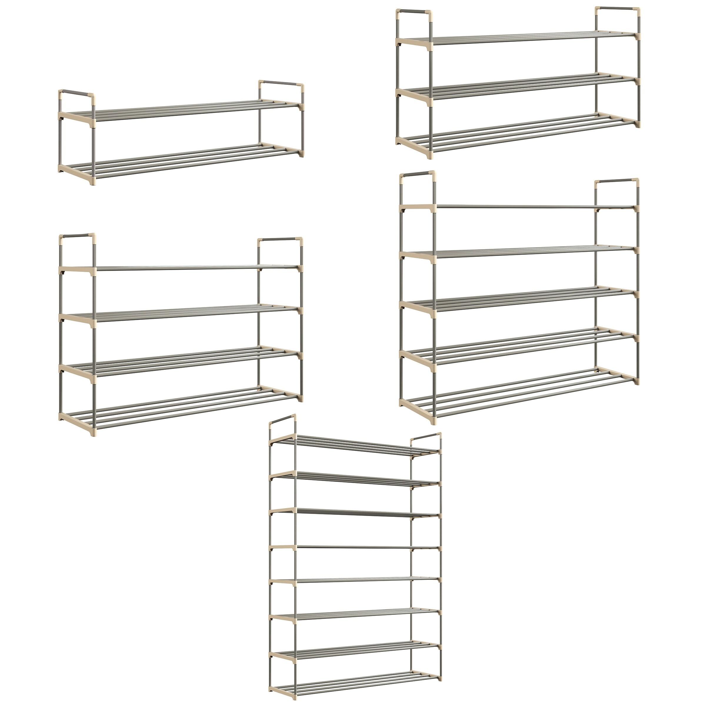 Hastings Home 12-Pair Freestanding 2-Tier Shoe Storage Rack – Black