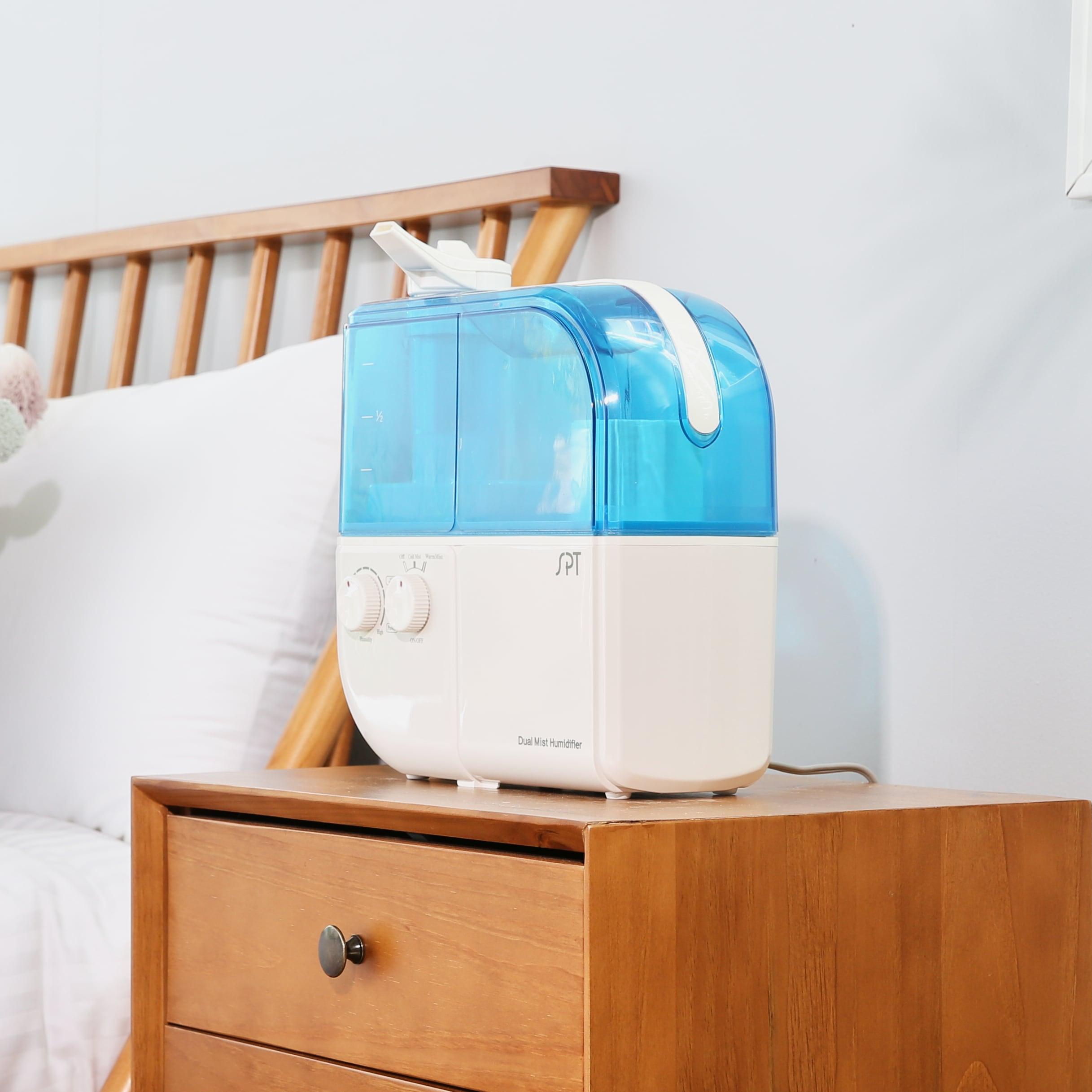 SPT Blue and White Dual Mist Humidifier with Automatic Shutoff