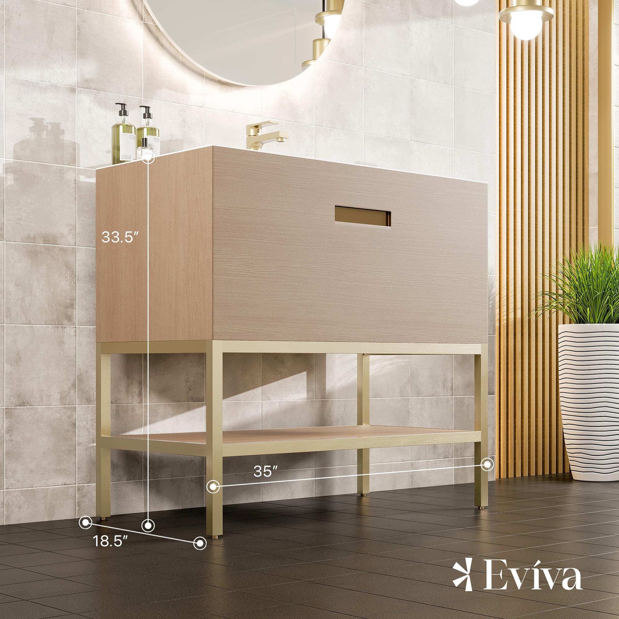 Eviva Lina 35'' Single Bathroom Vanity with Solid Surface Top
