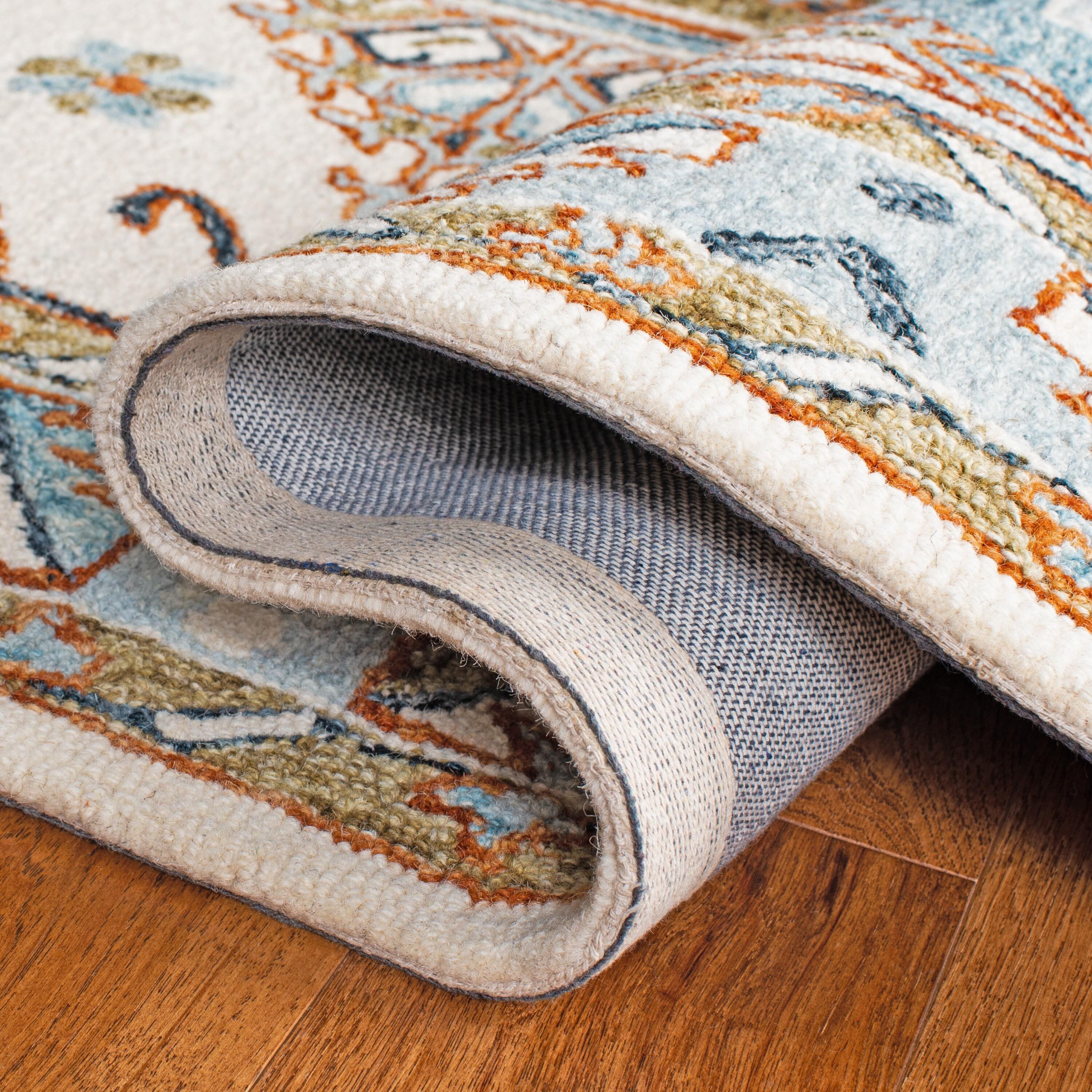 Ivory and Rust Hand-Tufted Wool 9' x 12' Area Rug