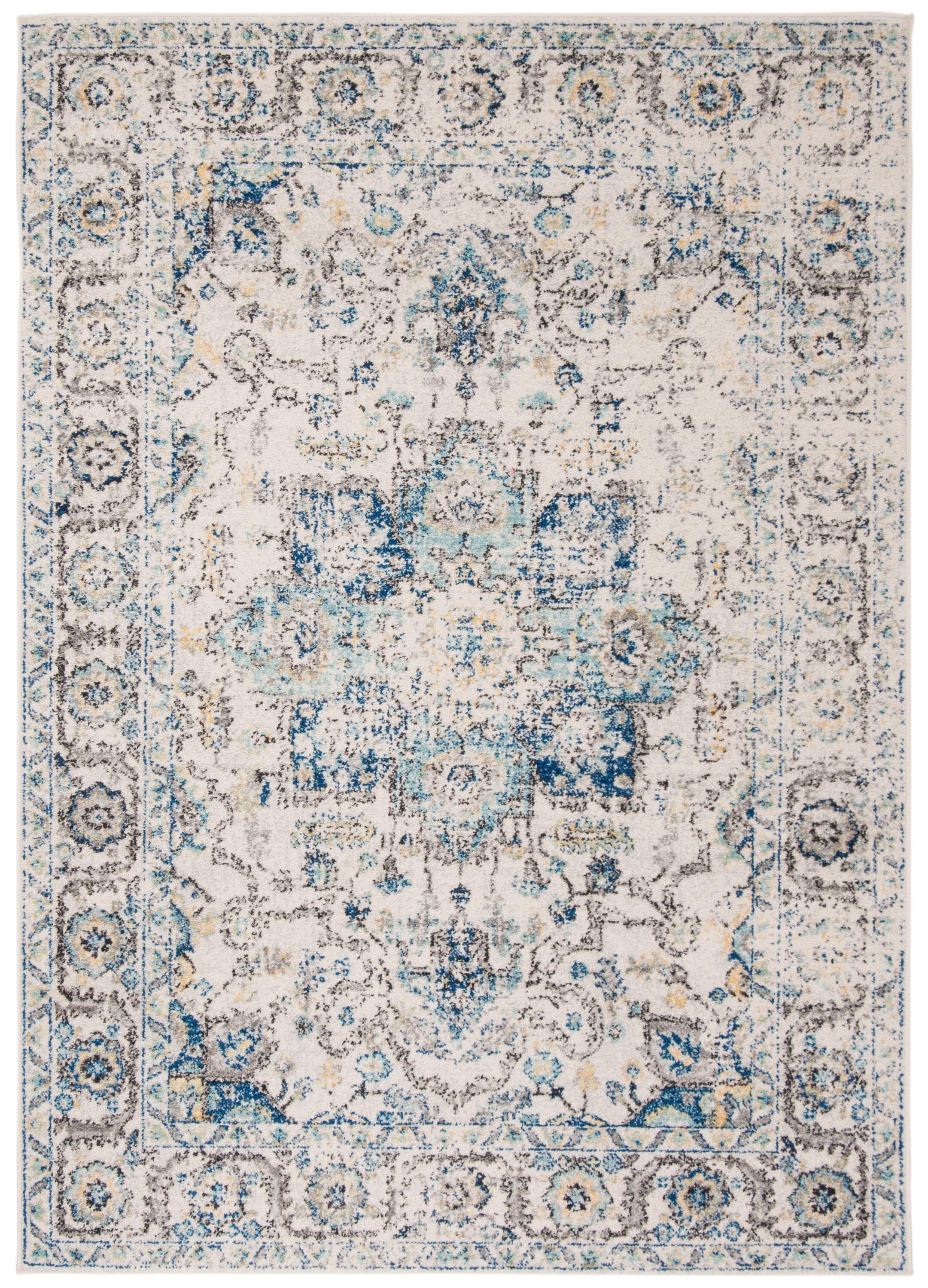 Madison MAD603 Power Loomed Area Rug - Turquoise/Ivory - 6'7"x9'2" - Safavieh.