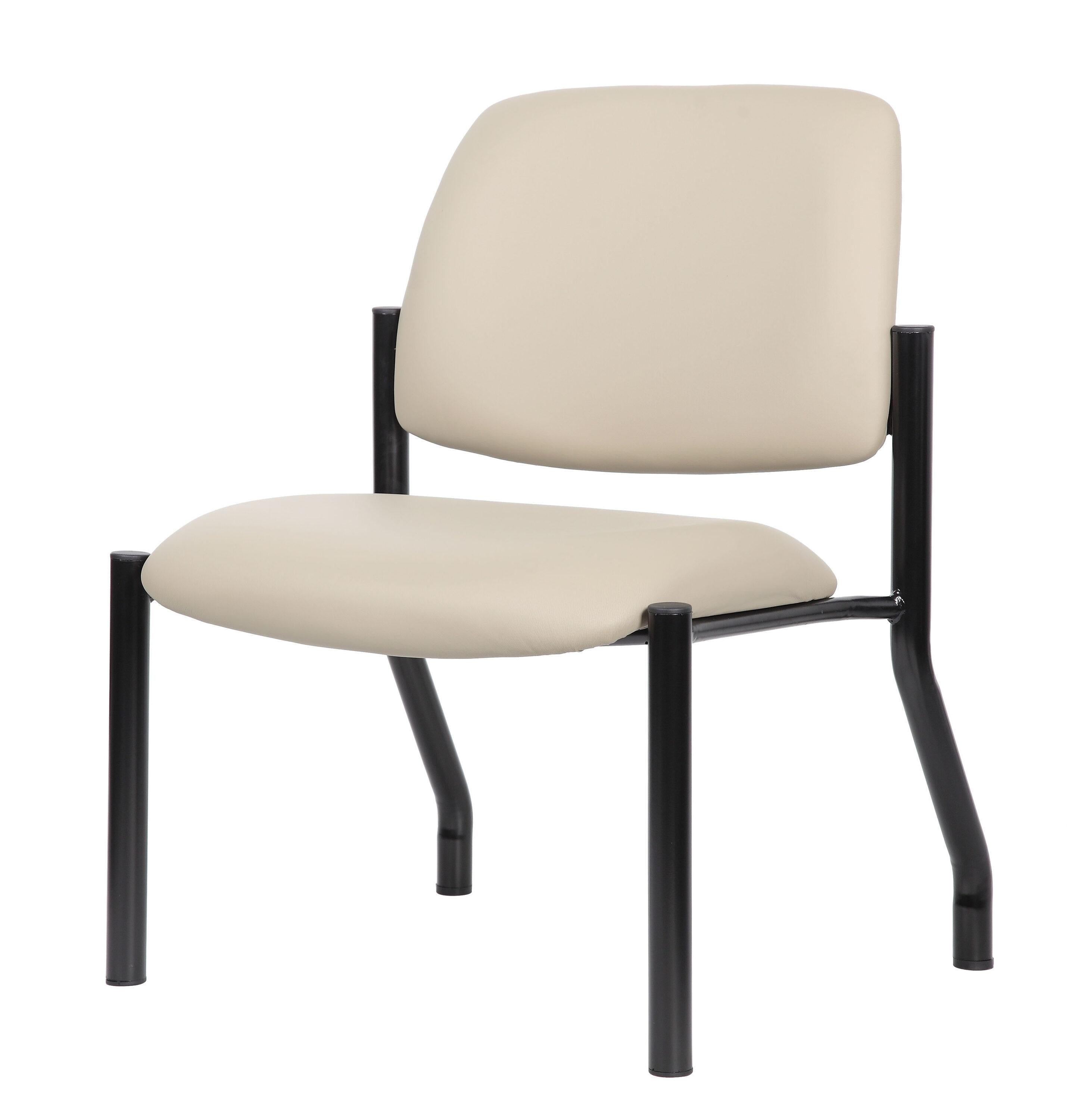 Boss Office Products Antimicrobial Armless Guest Side Chair, 400 lb. weight capacity, Beige