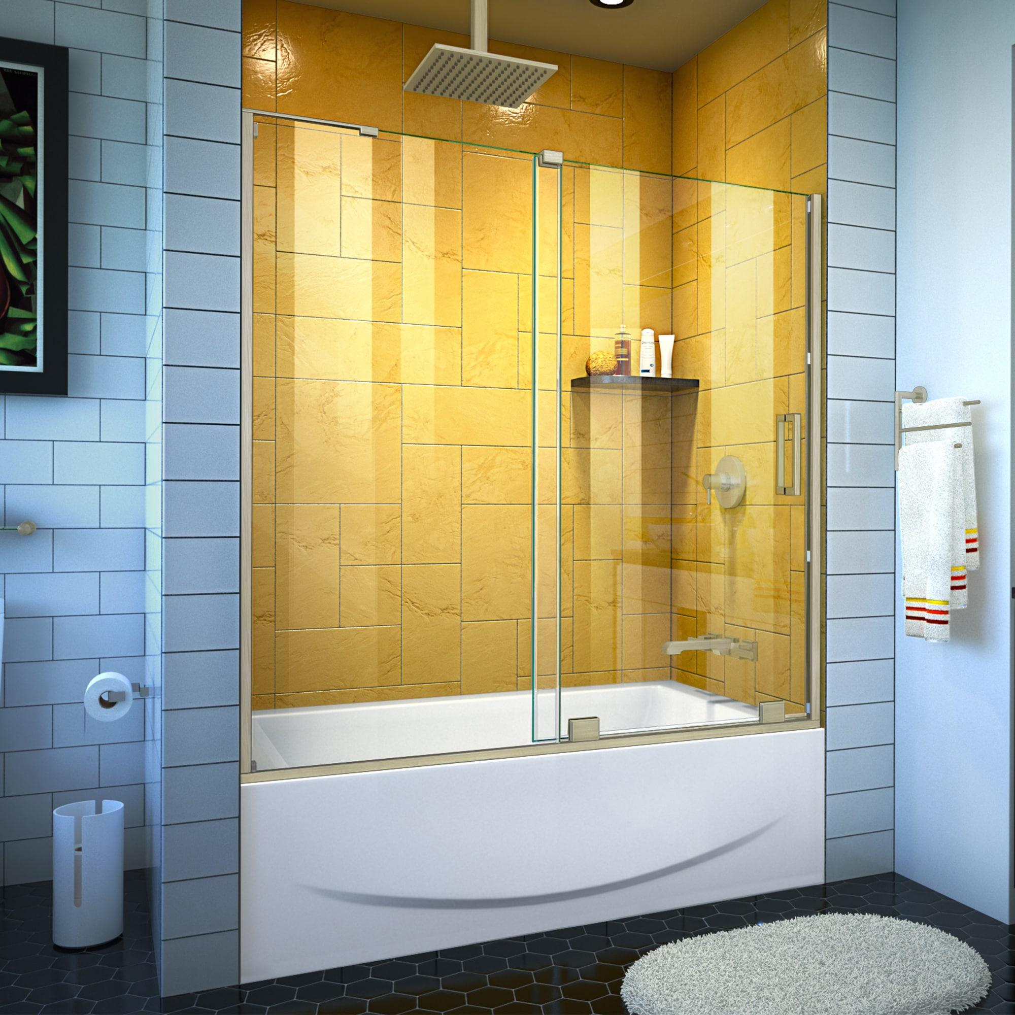 Mirage-Z 56'' W x 58" H Single Sliding Frameless Tub Door with ClearMax™ Technology