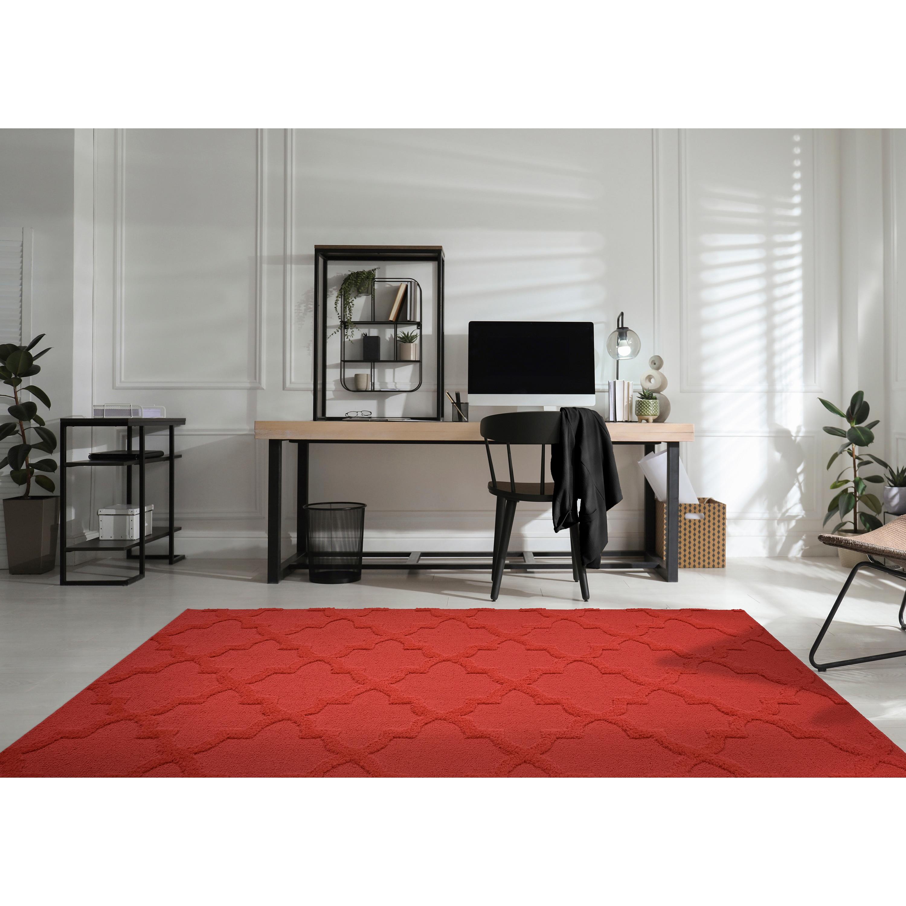 Garland Rug Quatro Polypropylene Chili Red Indoor Area Rug, 7'6" x 9'6"