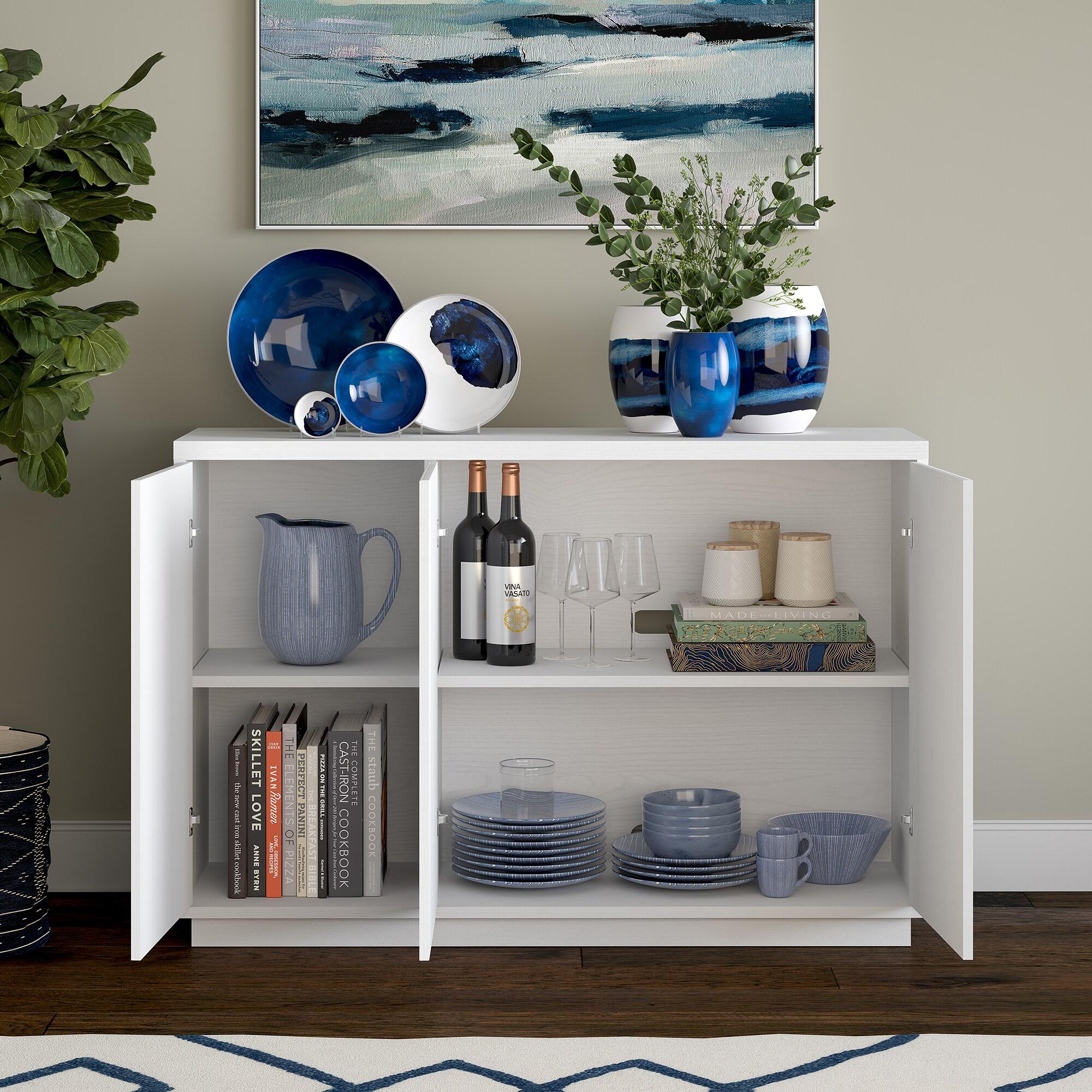 Henn&Hart 47.5" White MDF Buffet Table