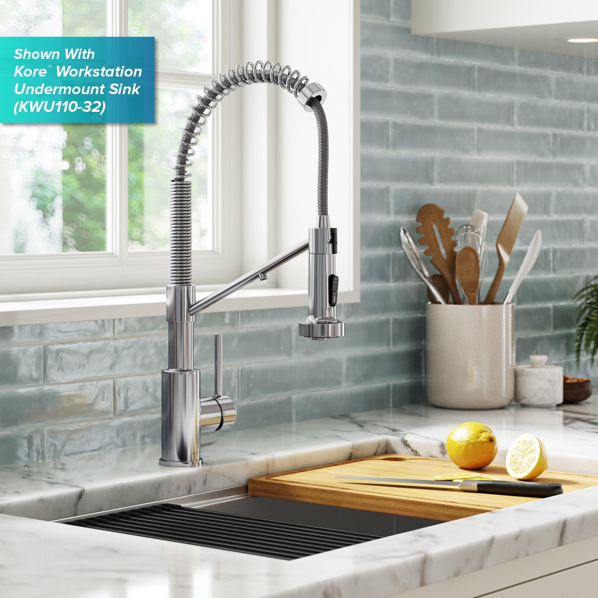 Chrome Pull-Down Single Handle Kitchen Faucet with Spray