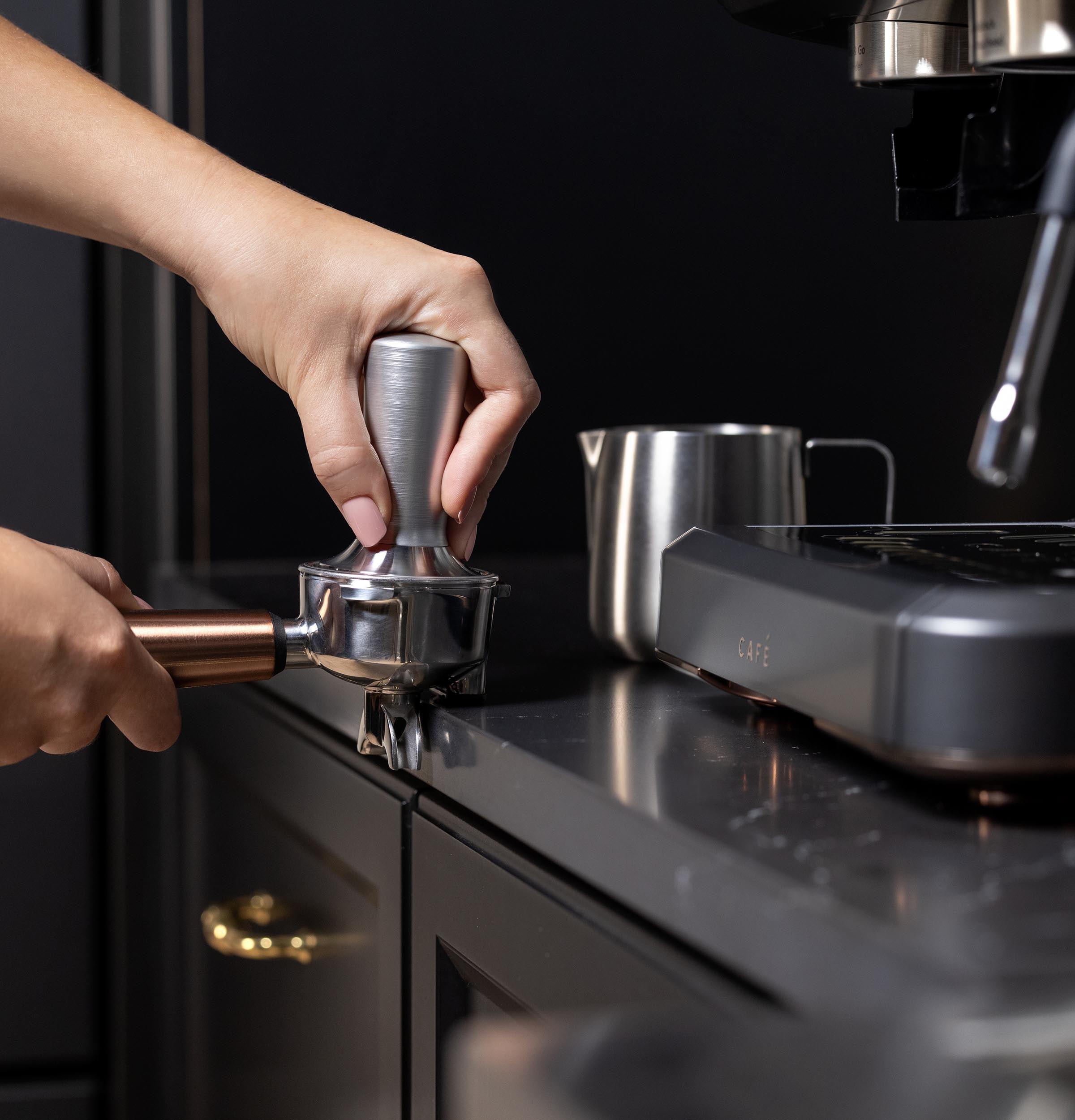 CAFE Bellissimo Semi-Automatic Espresso Machine + Frother Matte Black: GE Appliances, Espresso Maker with Grinder, 2.5L Capacity