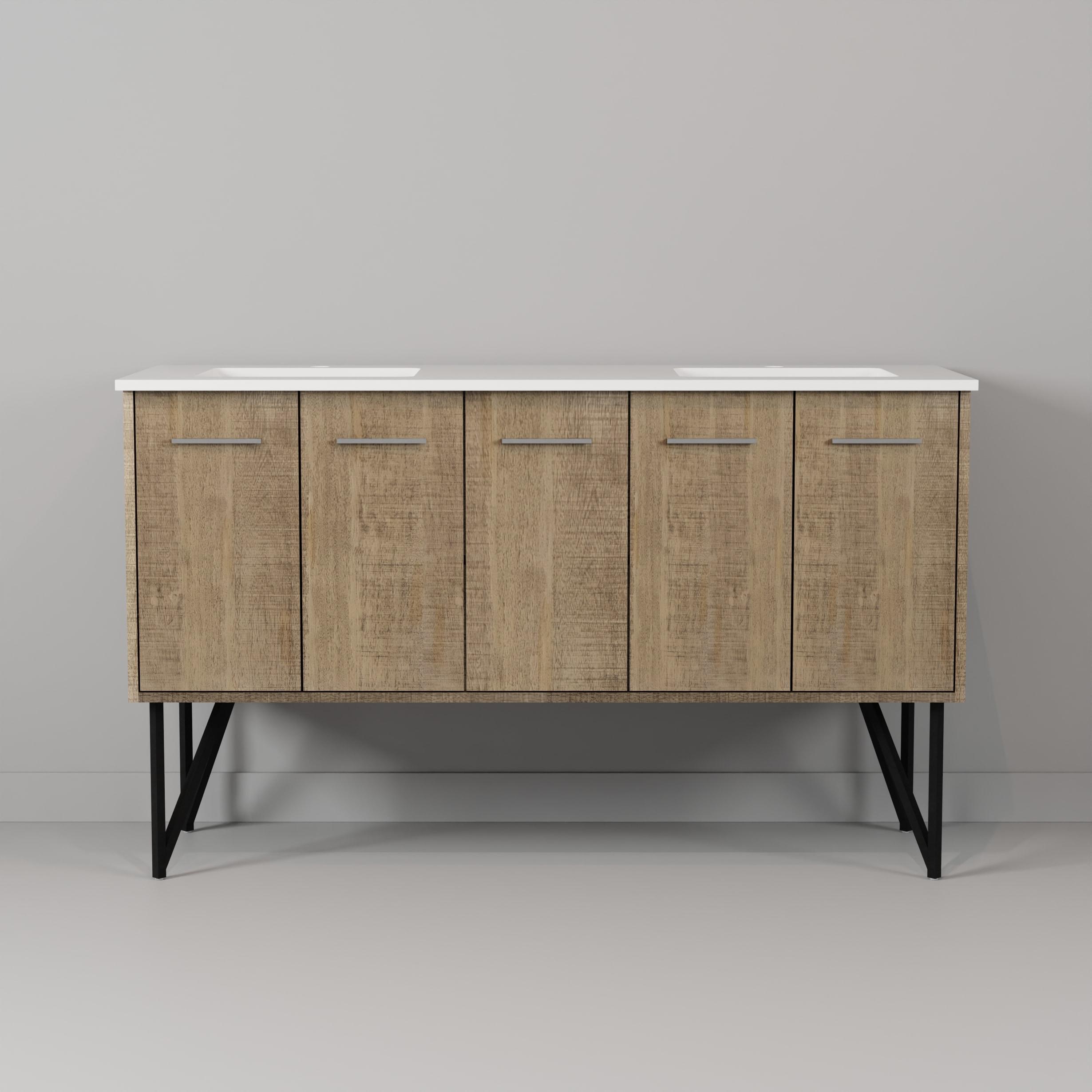 Lancy 60'' Double Bathroom Vanity with Cultured Marble Top