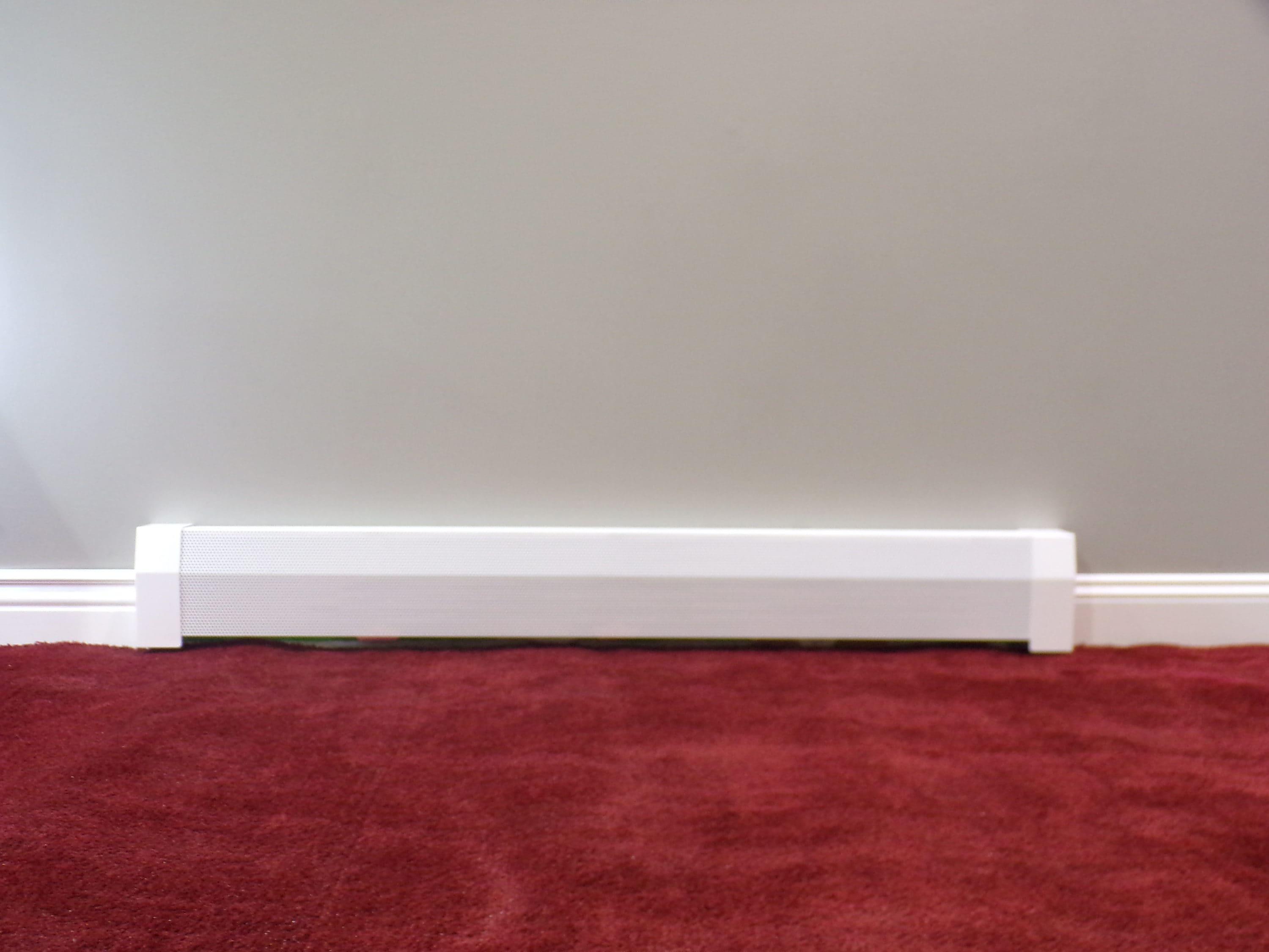 EZ Snap Covers 5 Foot White Standard 7 1/2" White Baseboard Heater Cover Galvanized Steel Kit with 2 Closed End Caps & 3 Brackets