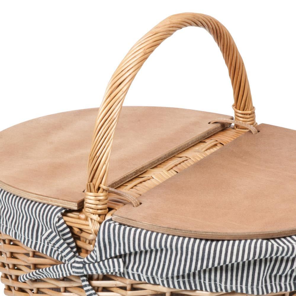 Country Vintage Wicker Picnic Basket for 2