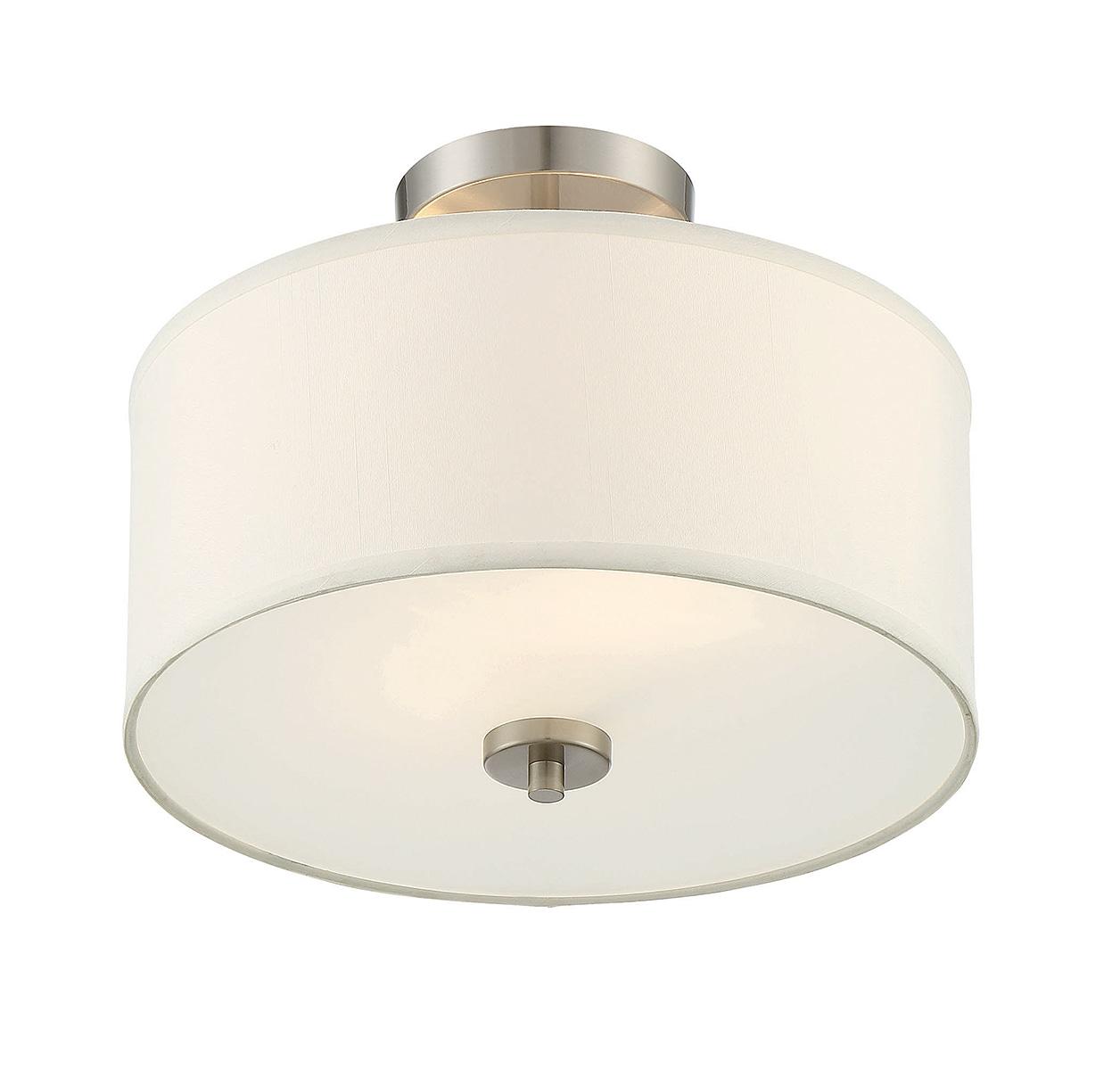 Trade Winds 2-light Drum Semi-flush In Brushed Nickel