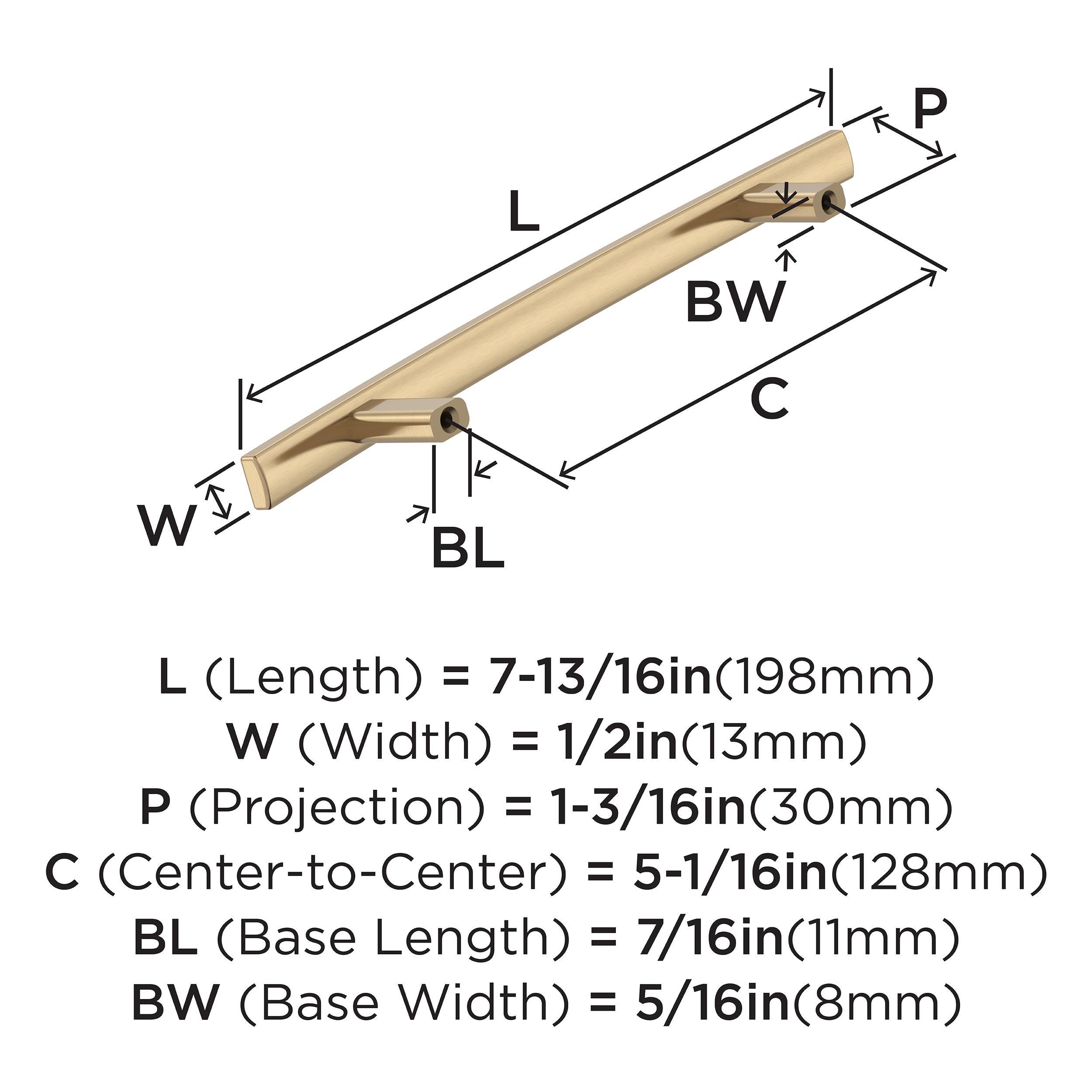 Amerock Cyprus 5-1/16 inch (128mm) Center-to-Center Champagne Bronze Cabinet Pull